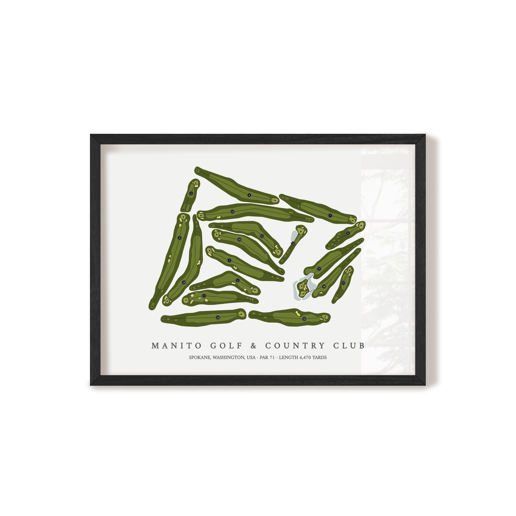 Manito Golf & Country Club | Golf Course Print | Black Frame