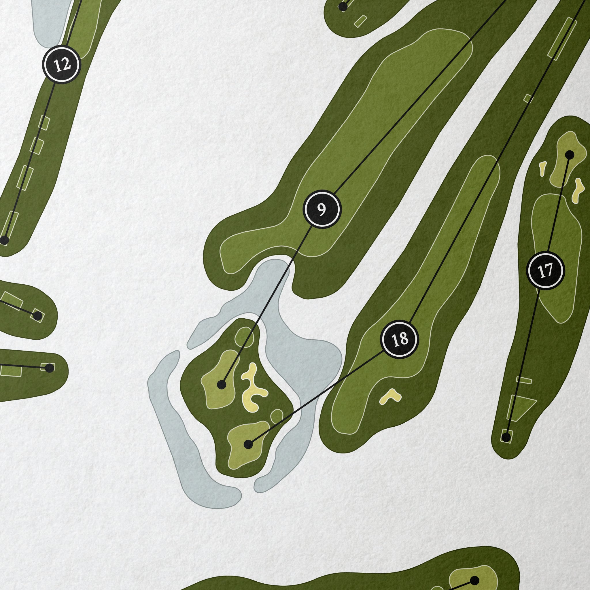 Manito Golf & Country Club | Golf Course Print | Close Up