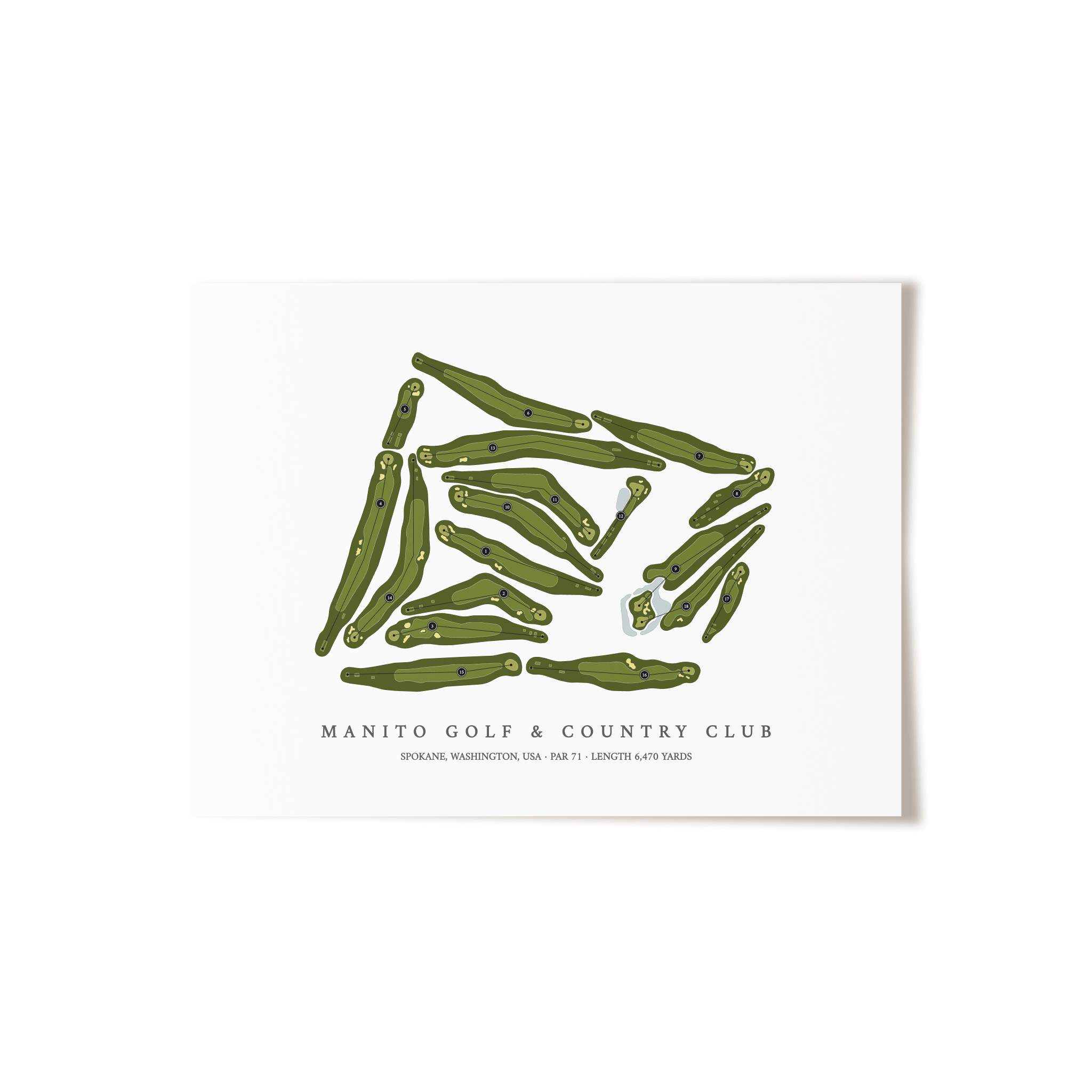 Manito Golf & Country Club | Golf Course Print | Unframed