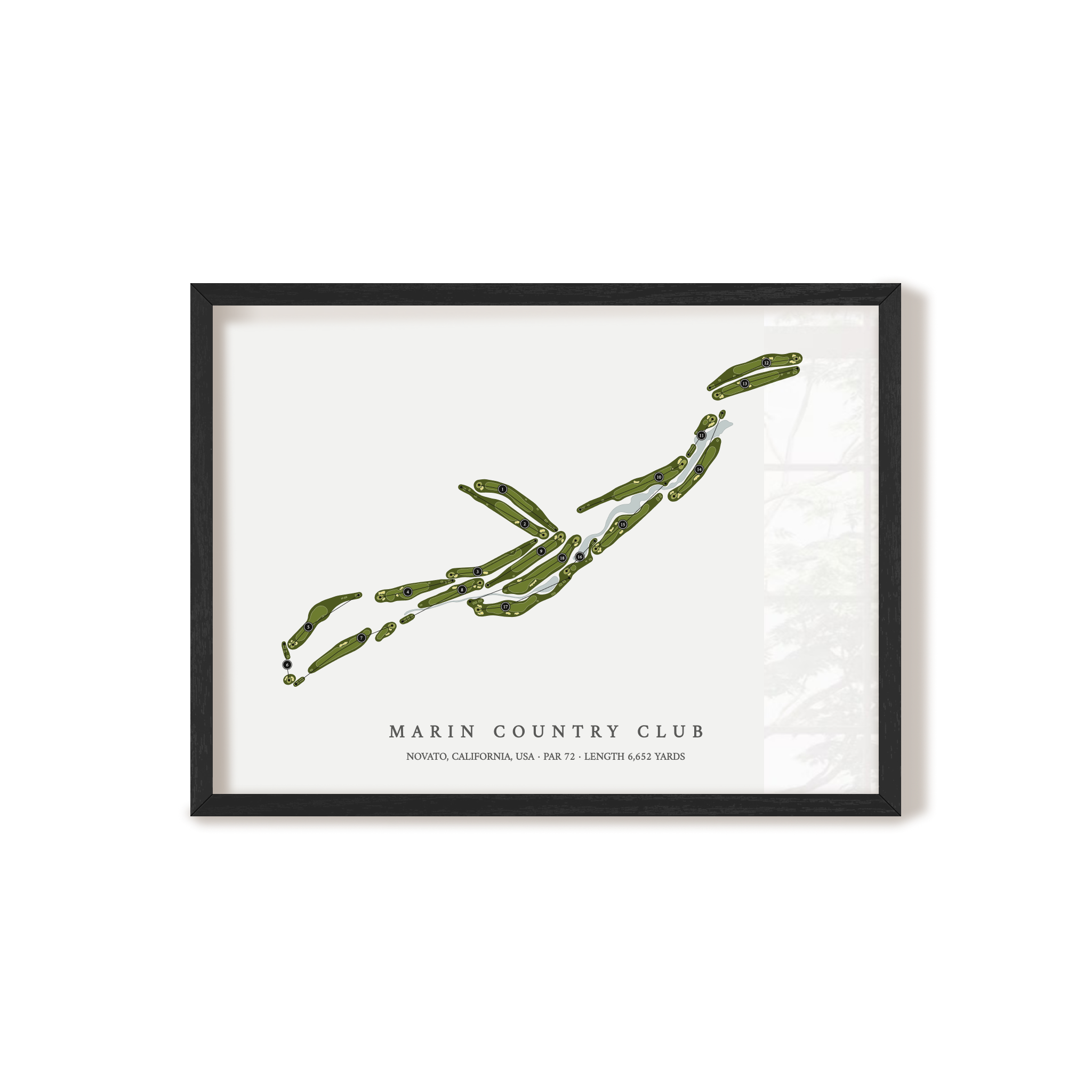Marin Country Club | Golf Course Map | Black Frame 
