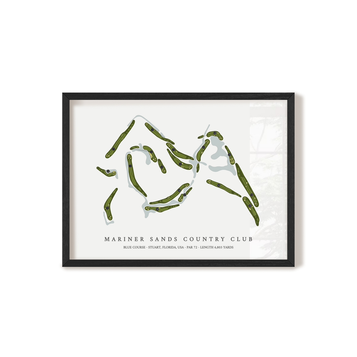Mariner Sands Country Club - Blue Course | Golf Course Map | Black Frame 