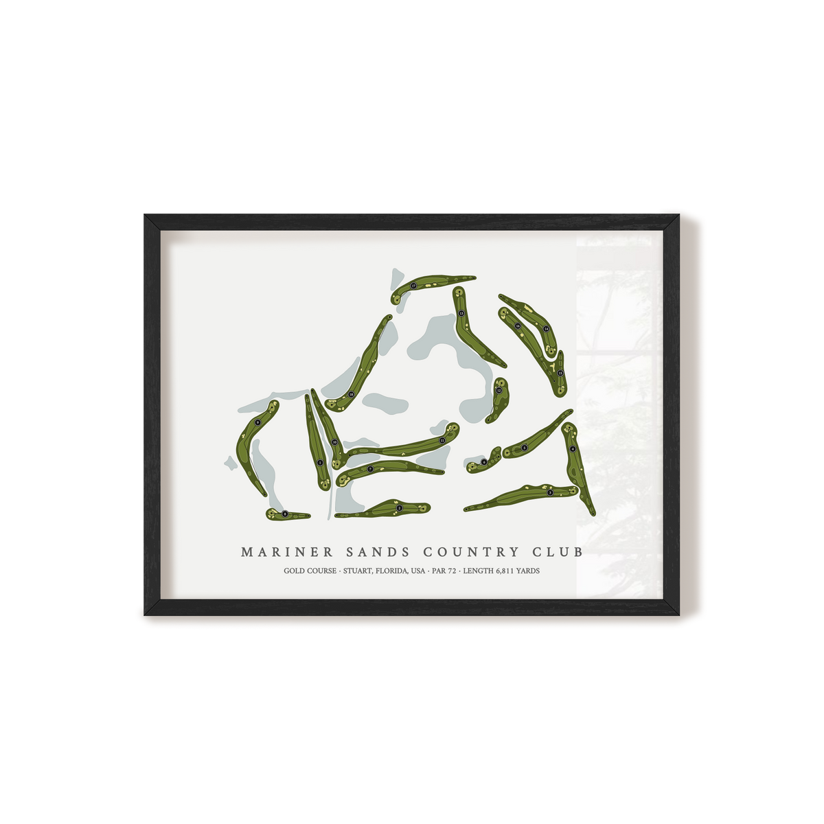 Mariner Sands Country Club - Gold Course | Golf Course Map | Black Frame 