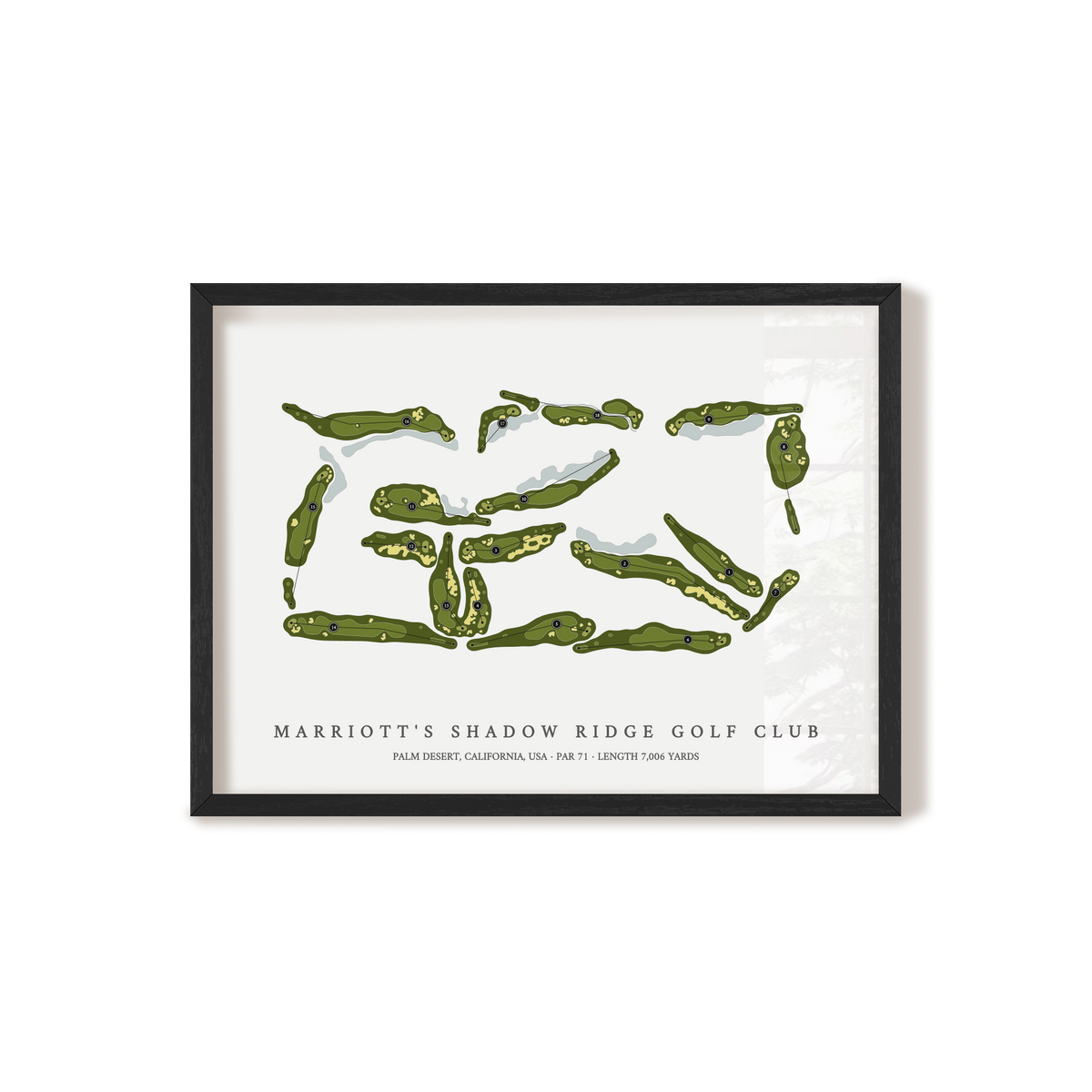 Marriott's Shadow Ridge Golf Club | Golf Course Map | Black Frame 