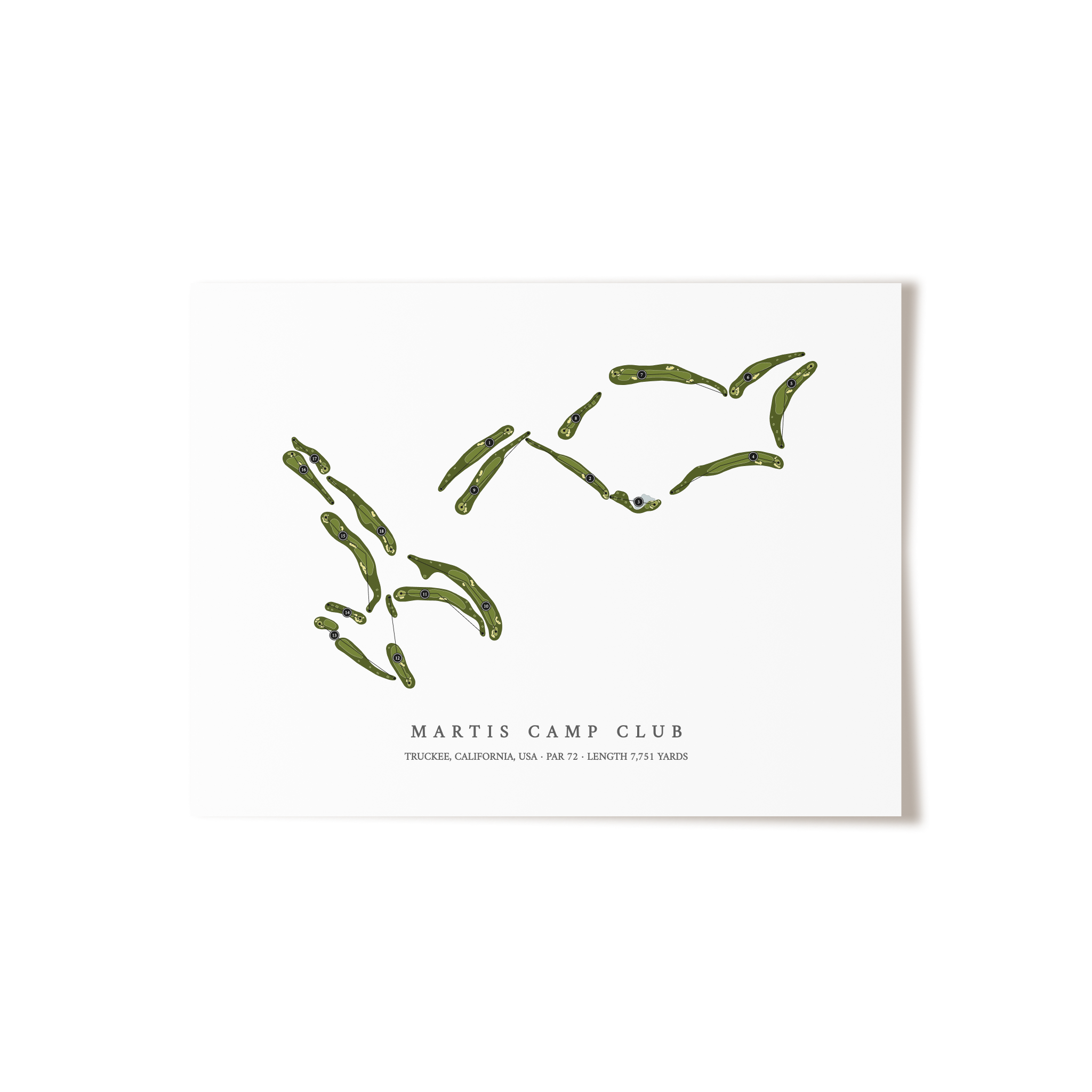 Martis Camp Club | Golf Course Map | Unframed 