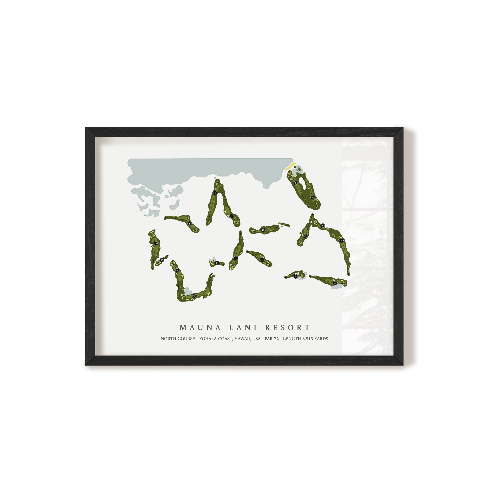 Mauna Lani Resort - North Course | Golf Course Map | Black+Frame 