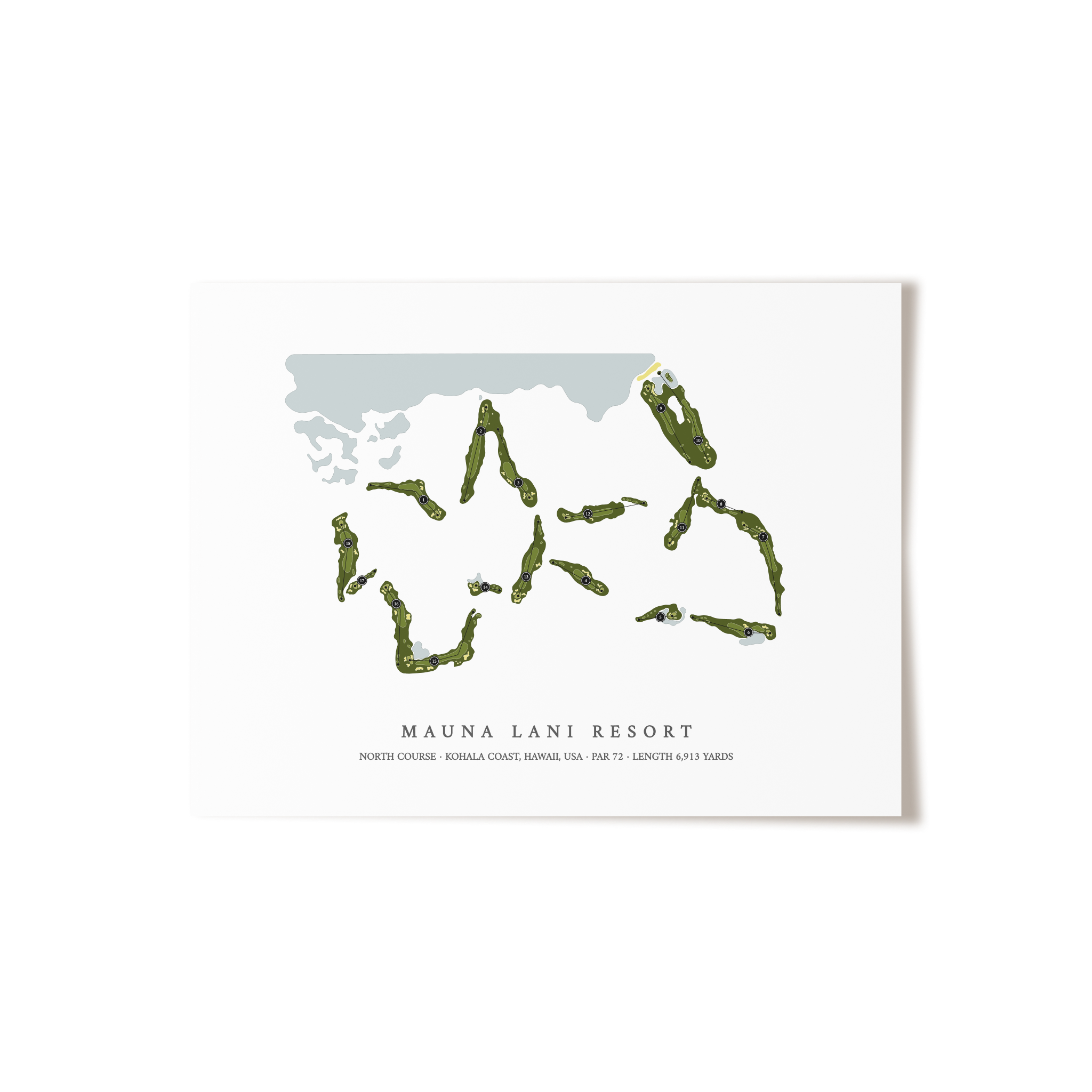 Mauna Lani Resort - North Course | Golf Course Map | Unframed 