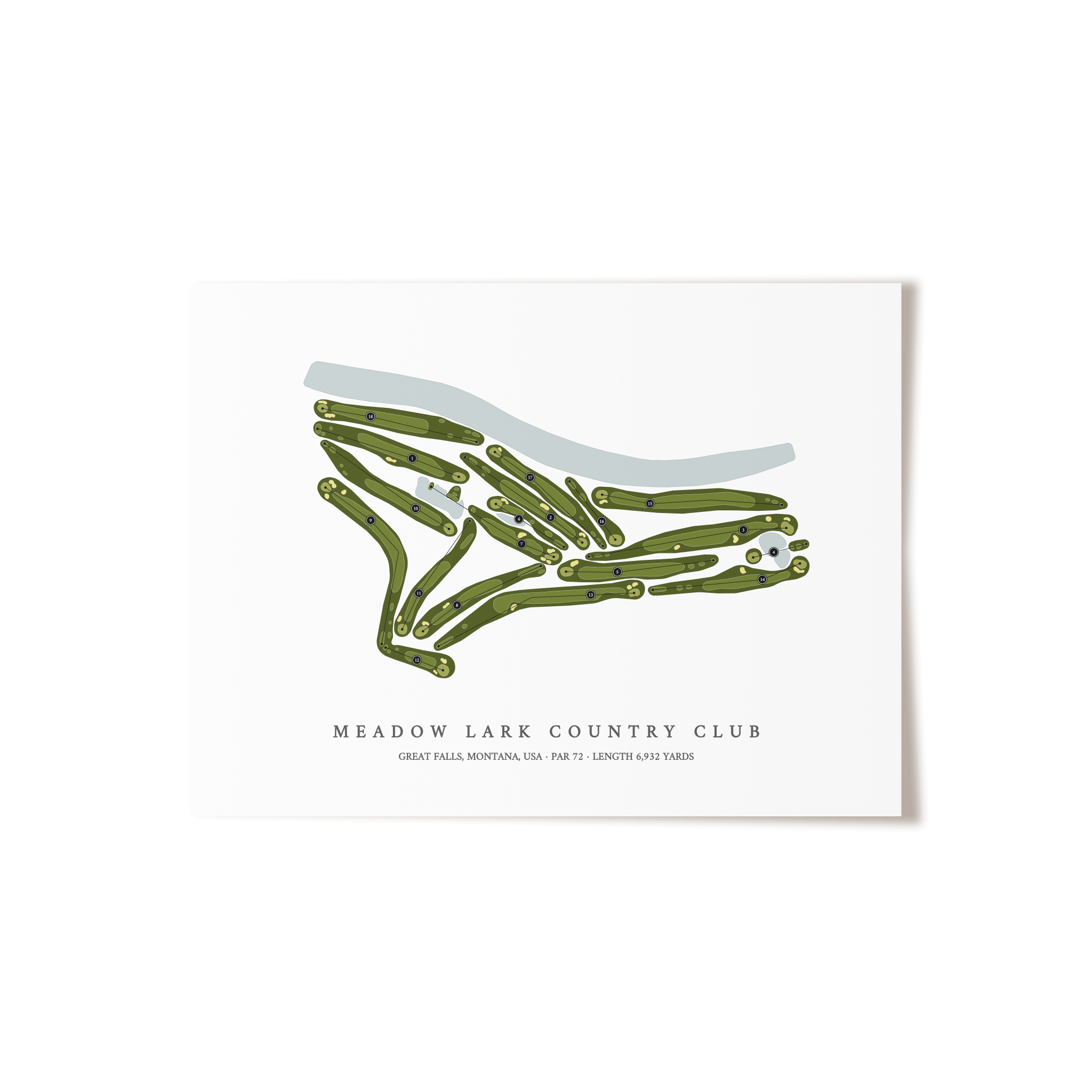 Meadow Lark Country Club | Golf Course Map | Unframed 