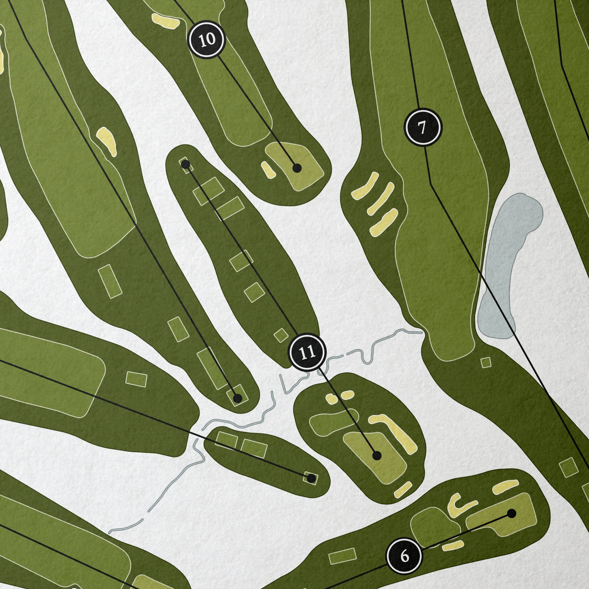 Meadowbrook Country Club | Golf Course Print | Close Up 