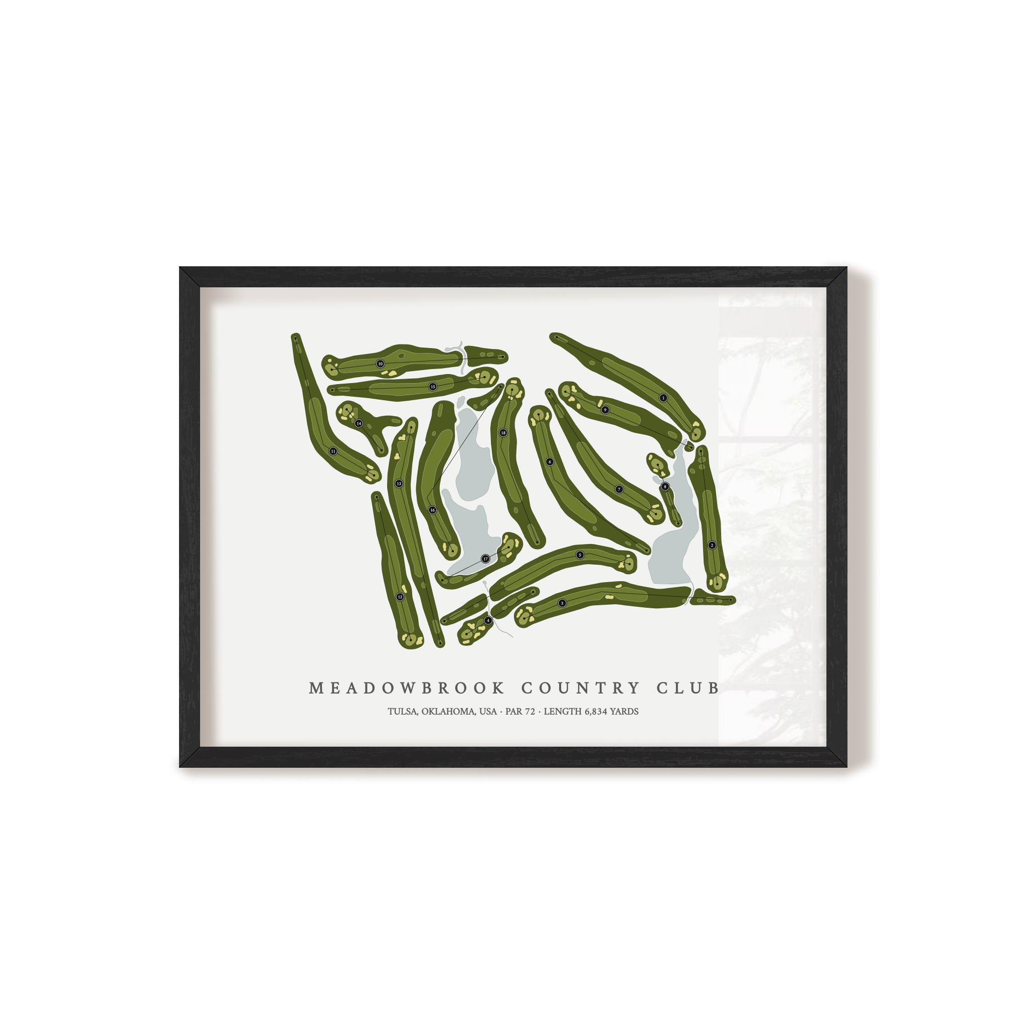 Meadowbrook Country Club | Golf Course Print | Black Frame
