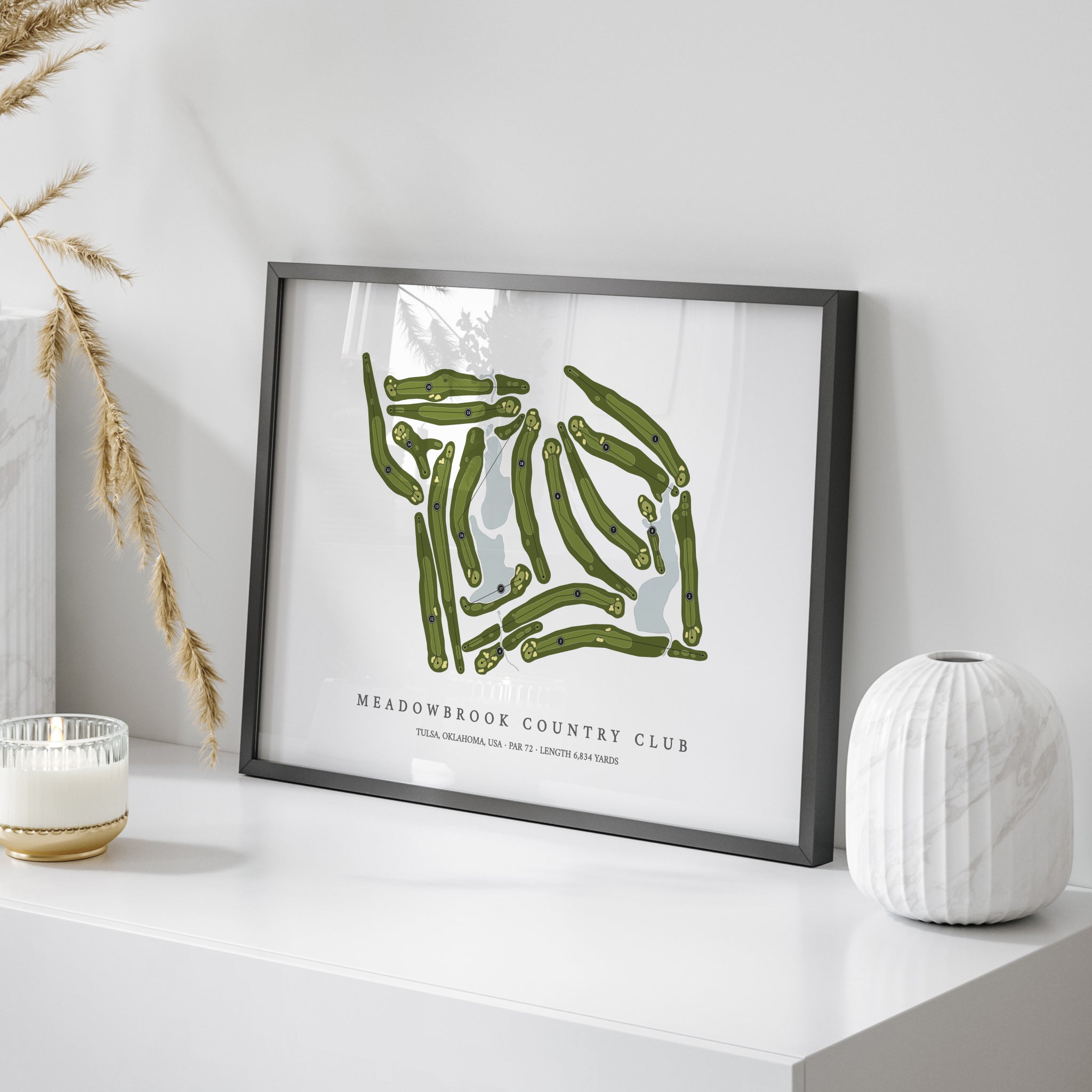 Meadowbrook Country Club | Golf Course Print | On Table