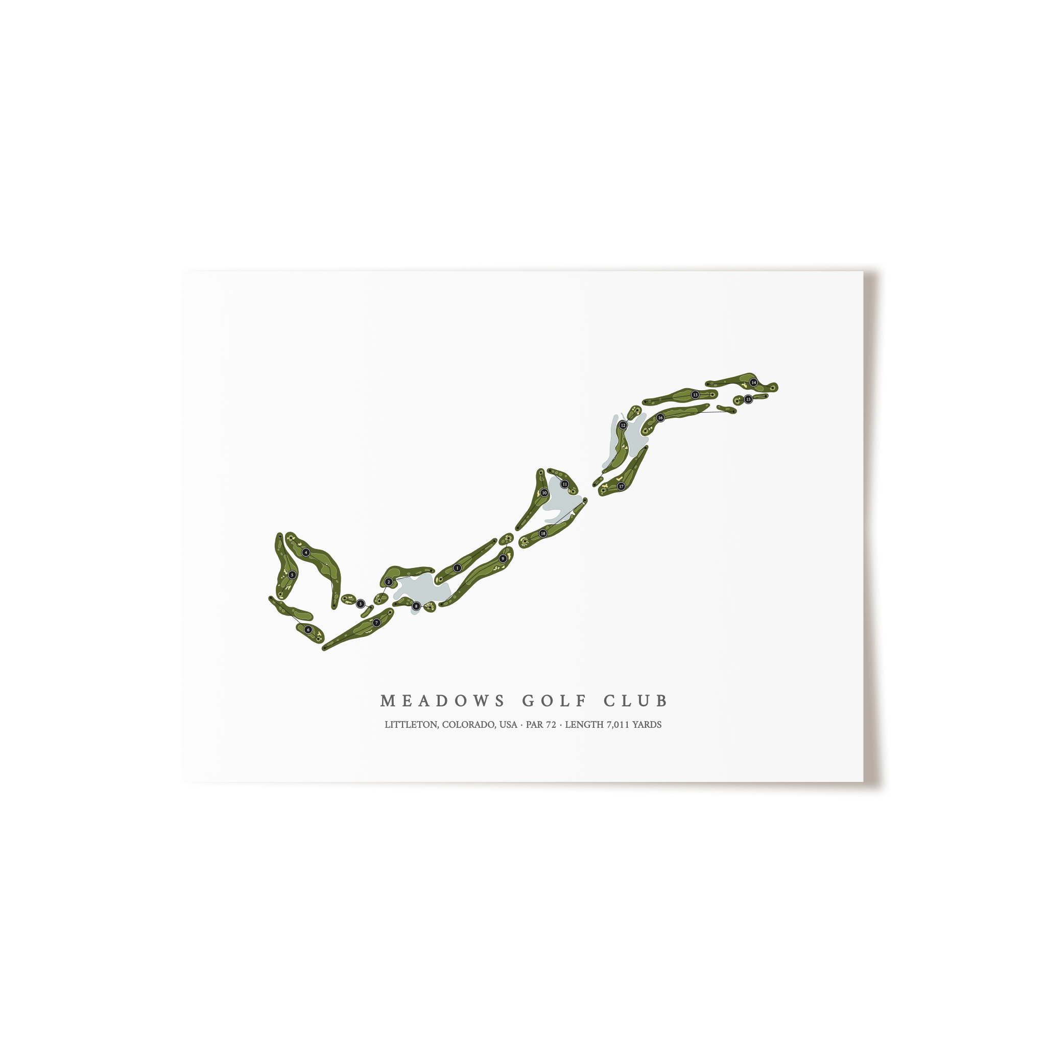 Meadows Golf Club | Golf Course Map | Unframed 