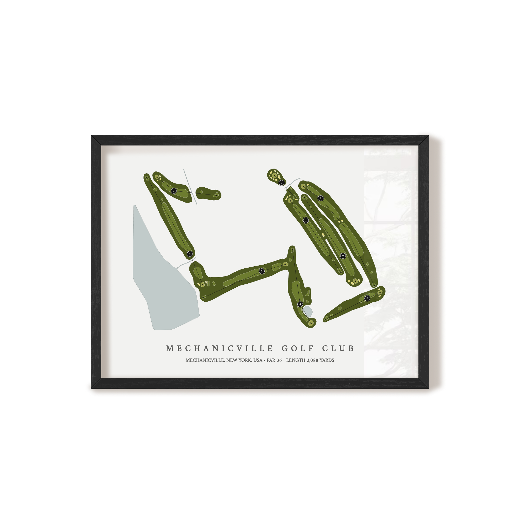 Mechanicville Golf Club | Golf Course Map | Black Frame 