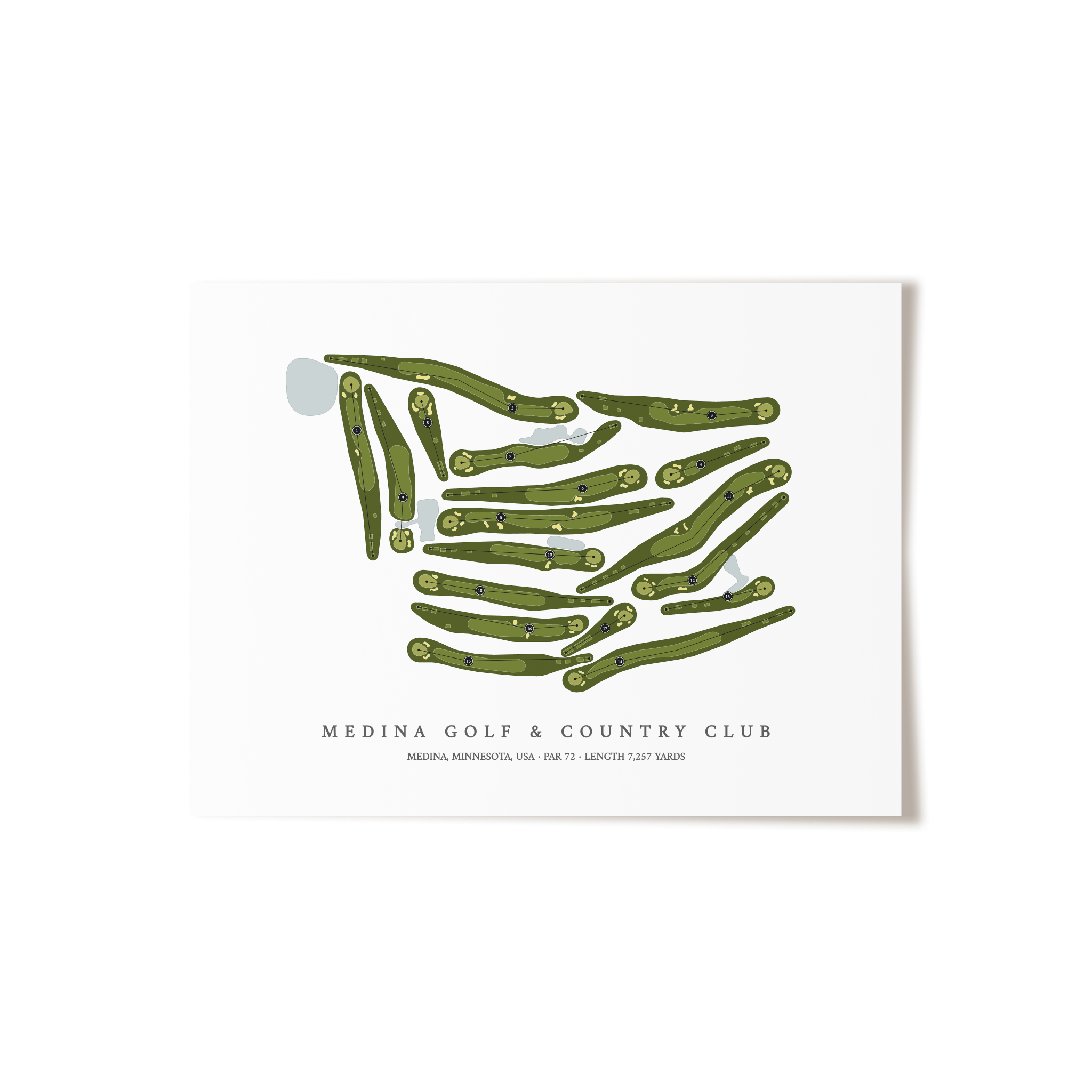 Medina Golf & Country Club | Golf Course Map | Unframed