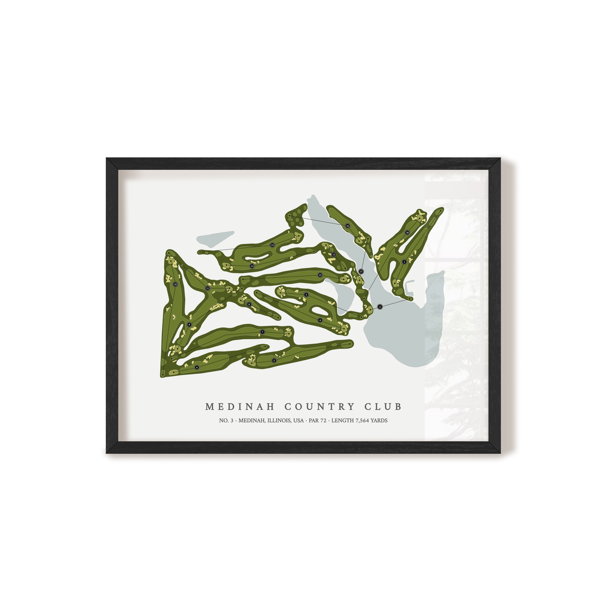Medinah Country Club - No 3 | Golf Course Print | Black+Frame