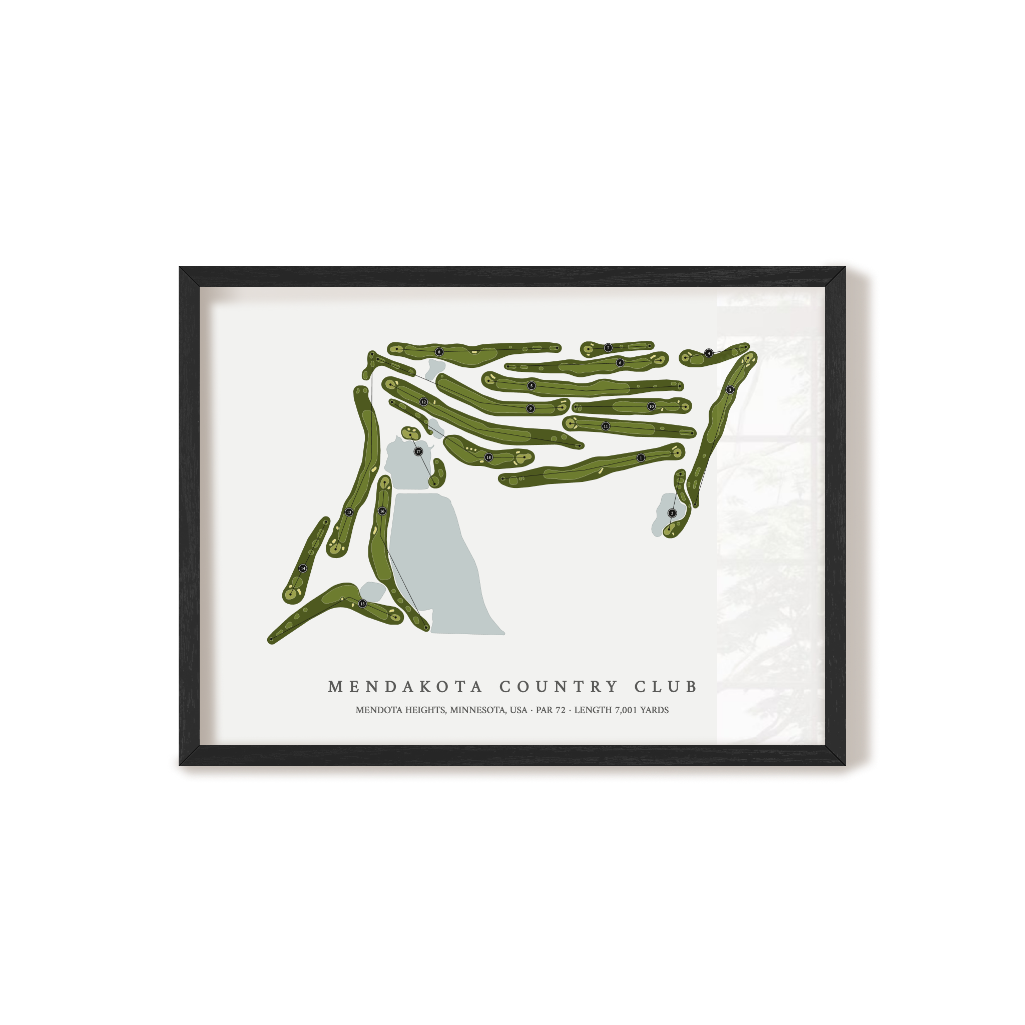 Mendakota Country Club | Golf Course Map | Black Frame 