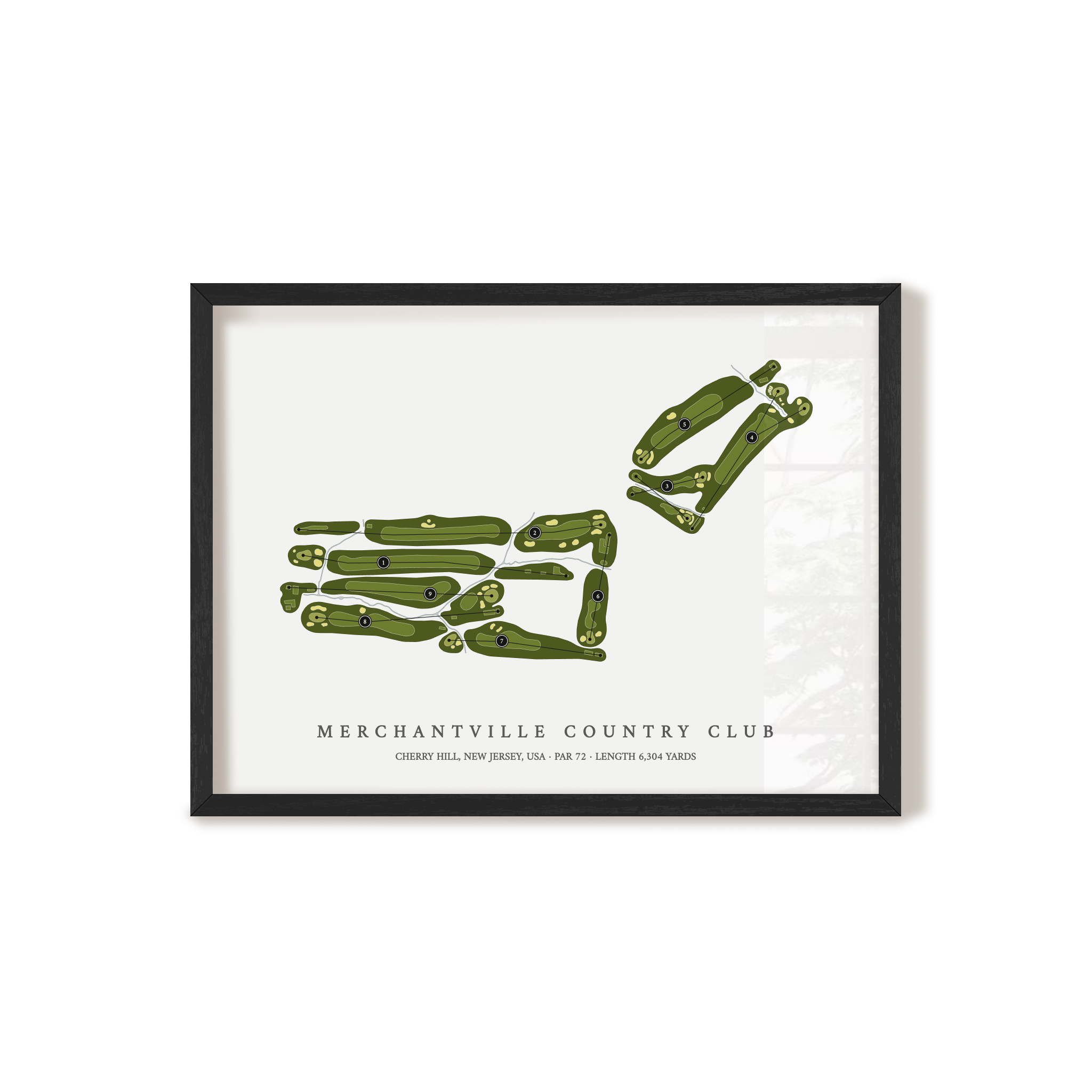 Merchantville Country Club | Golf Course Print | Black Frame 