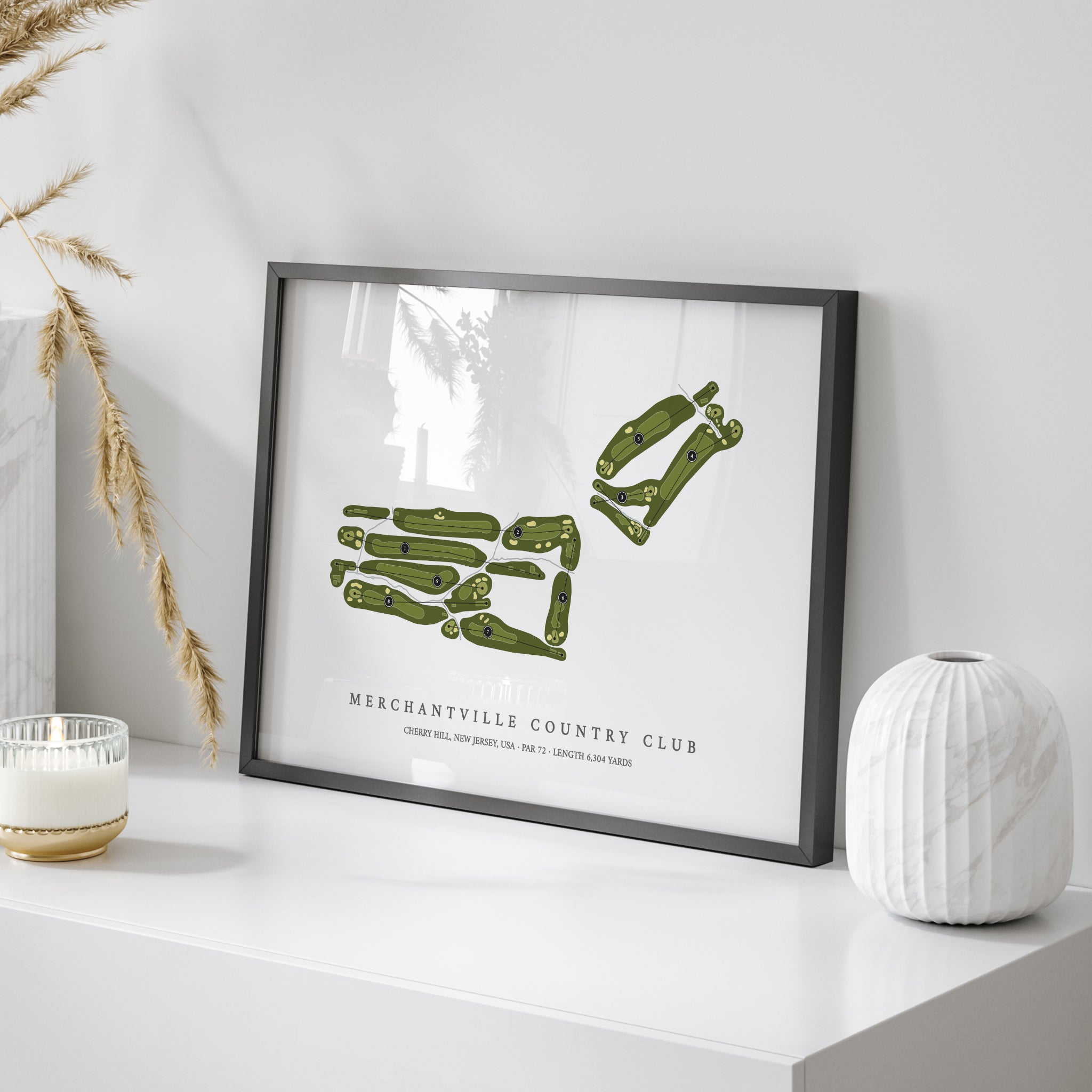 Merchantville Country Club | Golf Course Print | On Table 