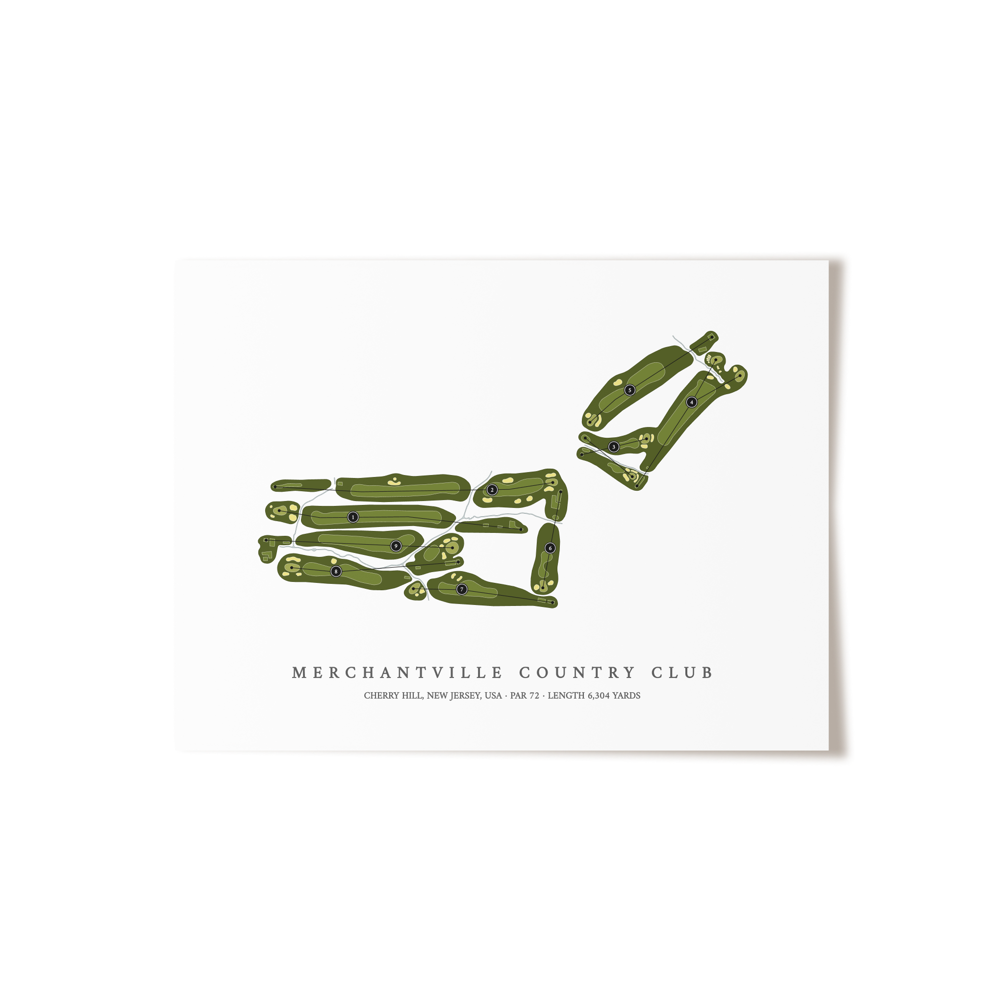 Merchantville Country Club  | Golf Course Print | Unframed 