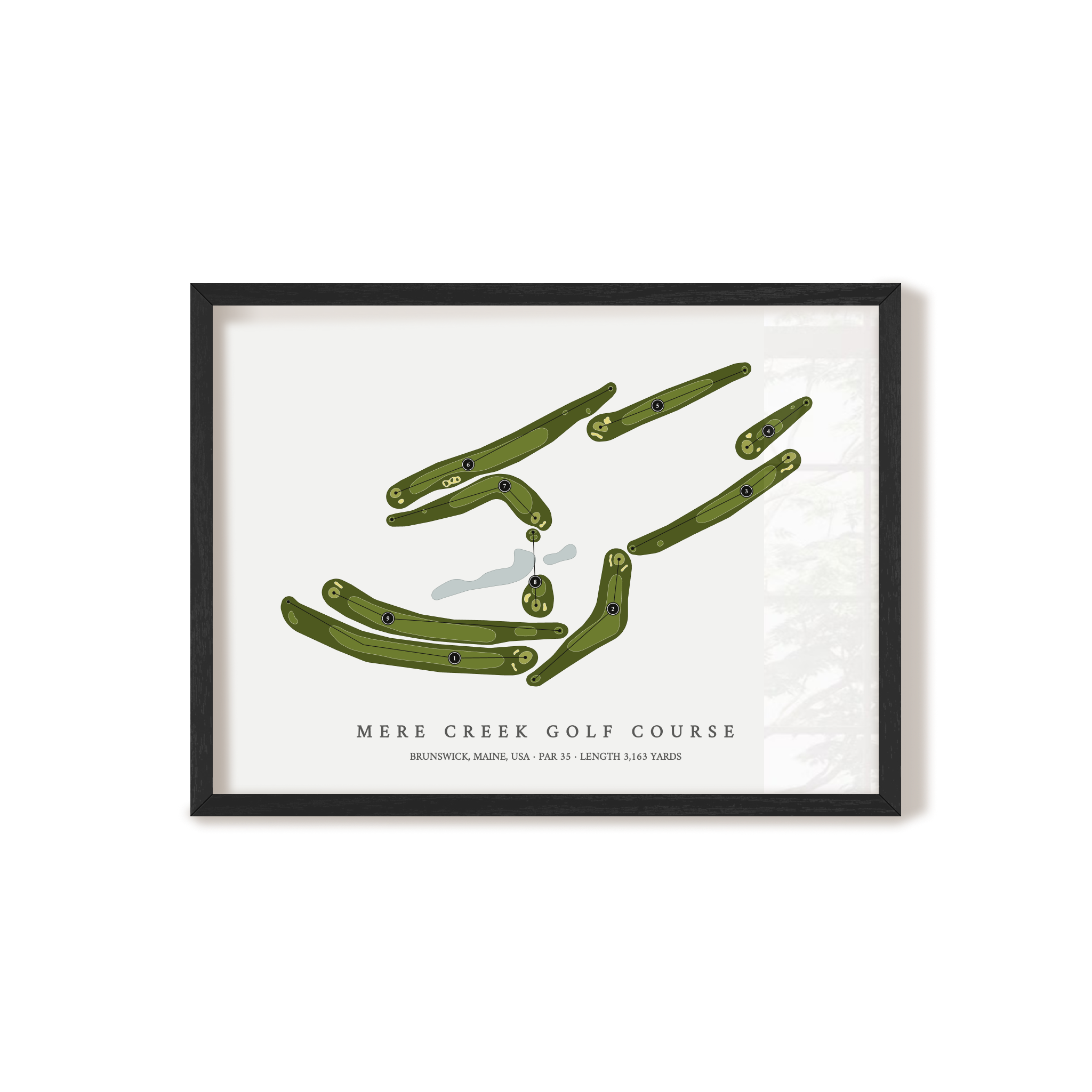 Mere Creek Golf Course | Golf Course Map | Black Frame 
