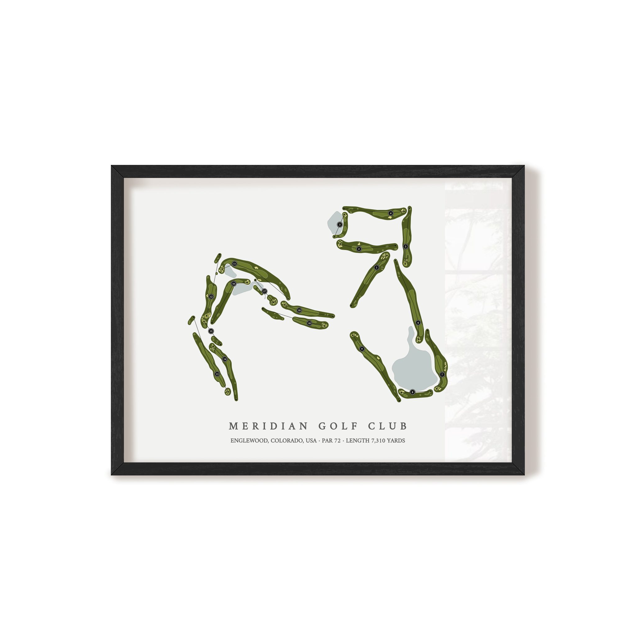 Meridian Golf Club | Golf Course Map | Black Frame 