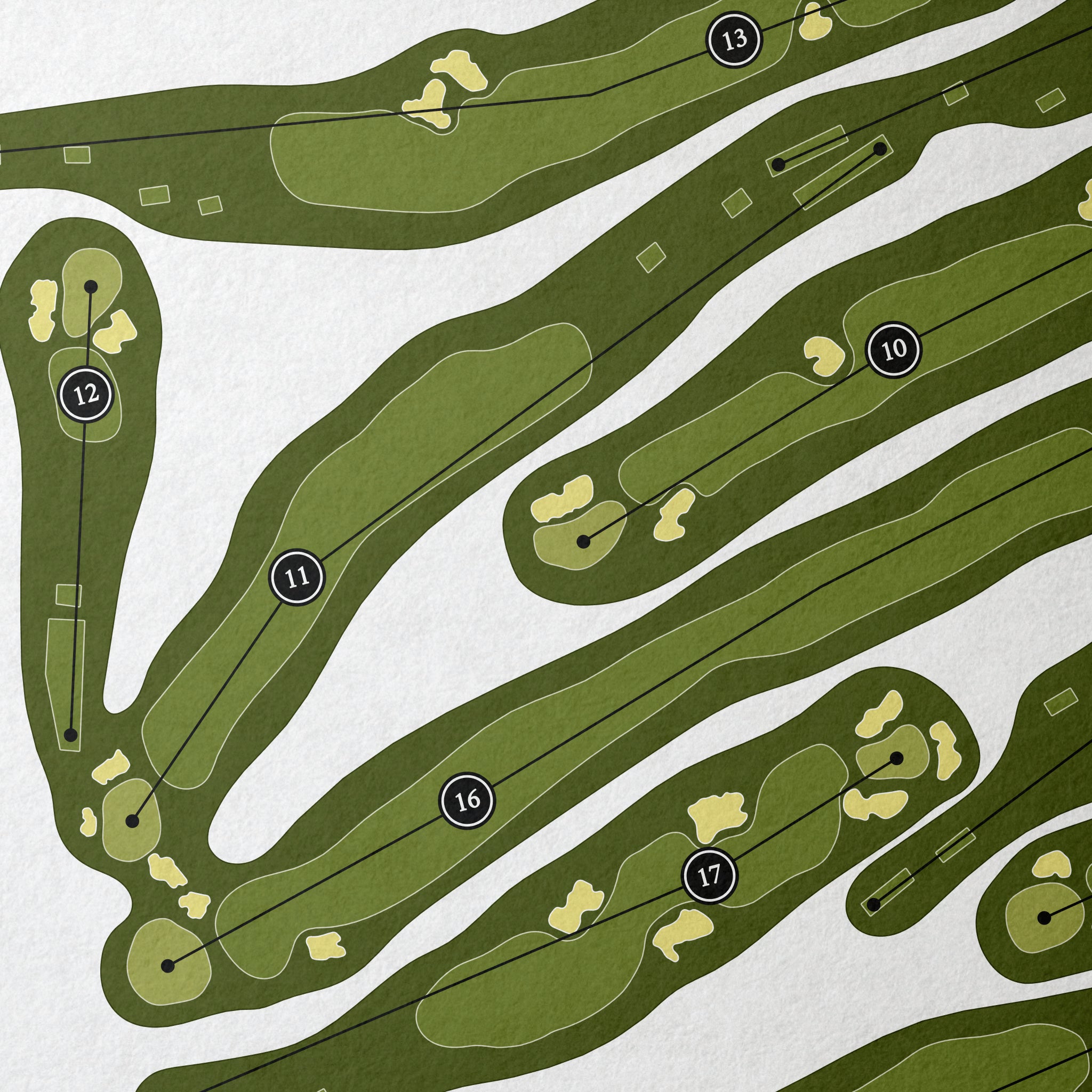 Meridian Hills Country Club | Golf Course Map | Close Up 
