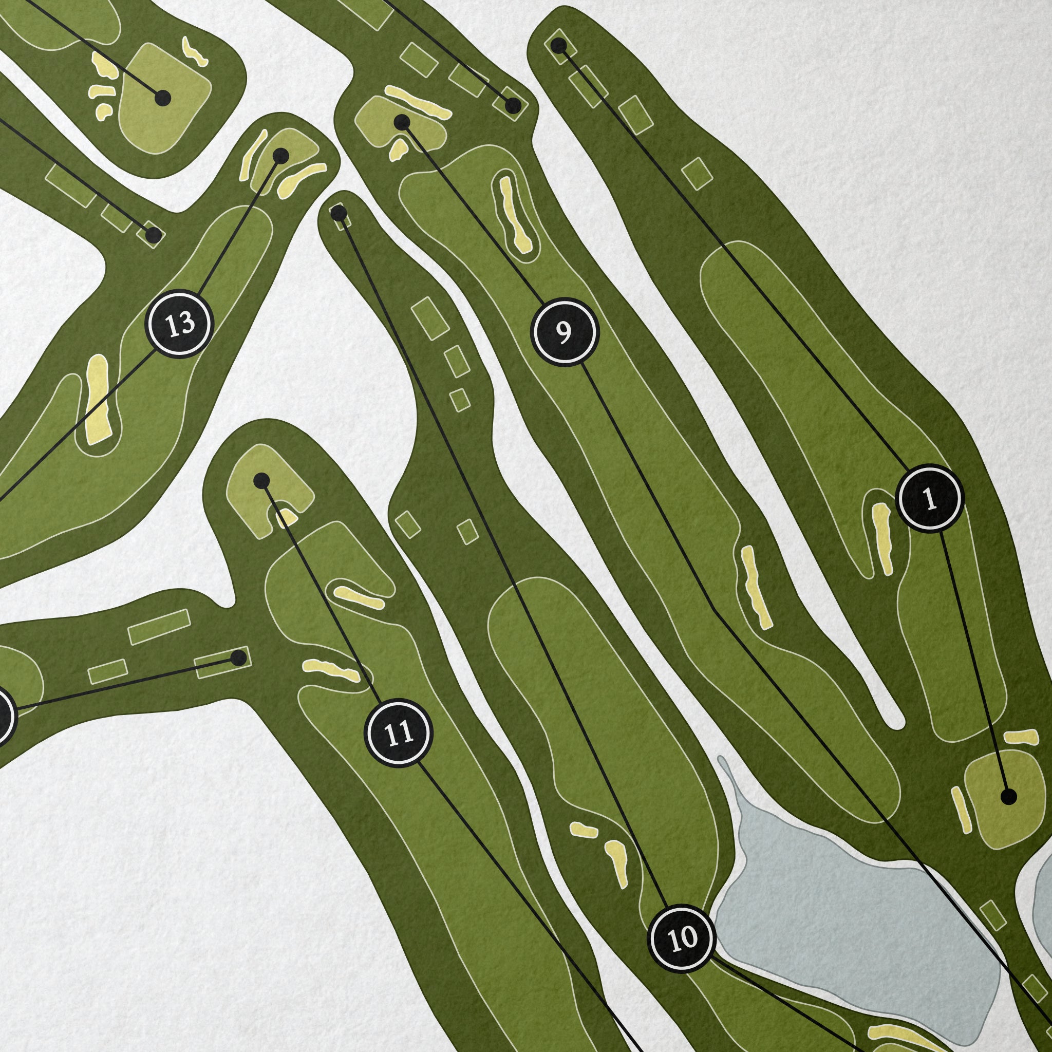 Metairie Country Club | Golf Course Map | Close Up 