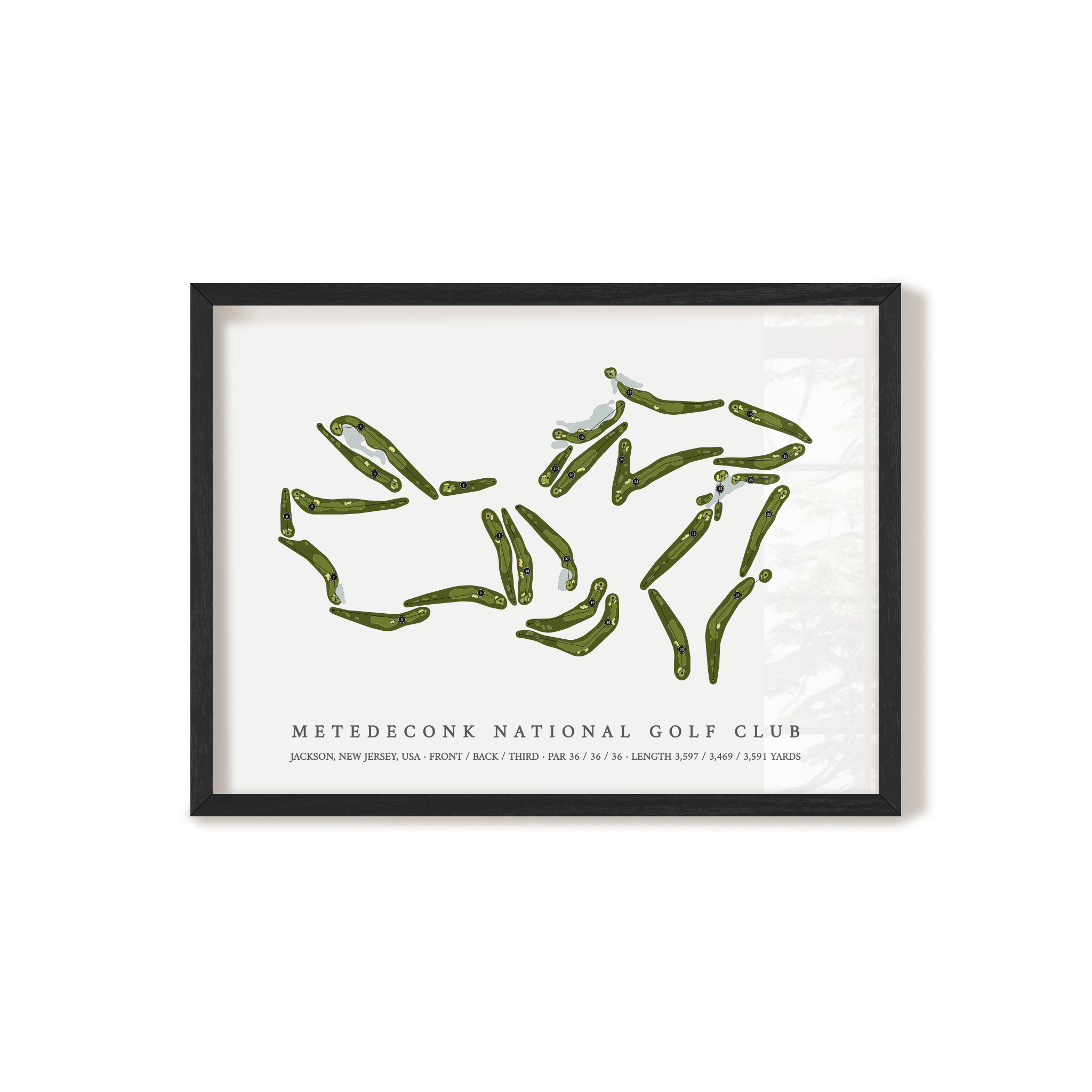 Metedeconk National Golf Club | Golf Course Print | Black Frame