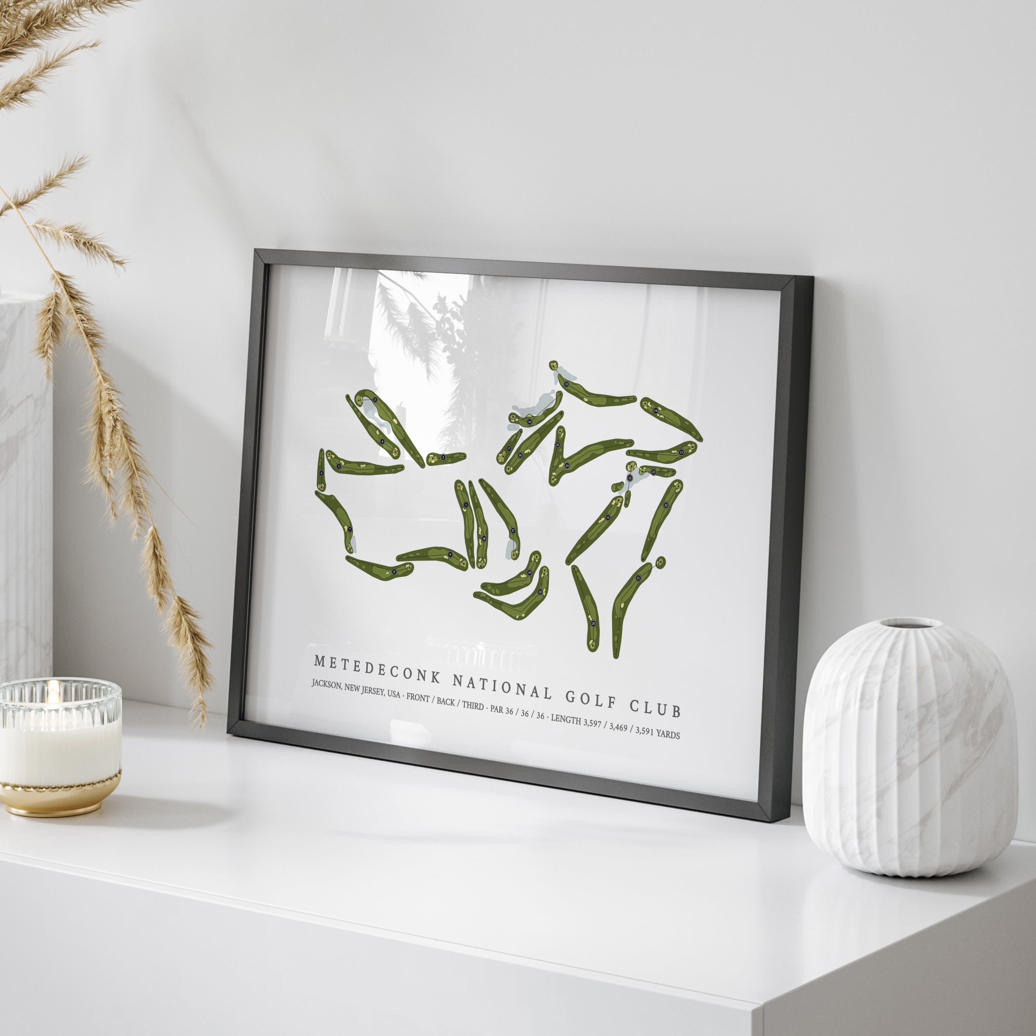 Metedeconk National Golf Club | Golf Course Print | On Table