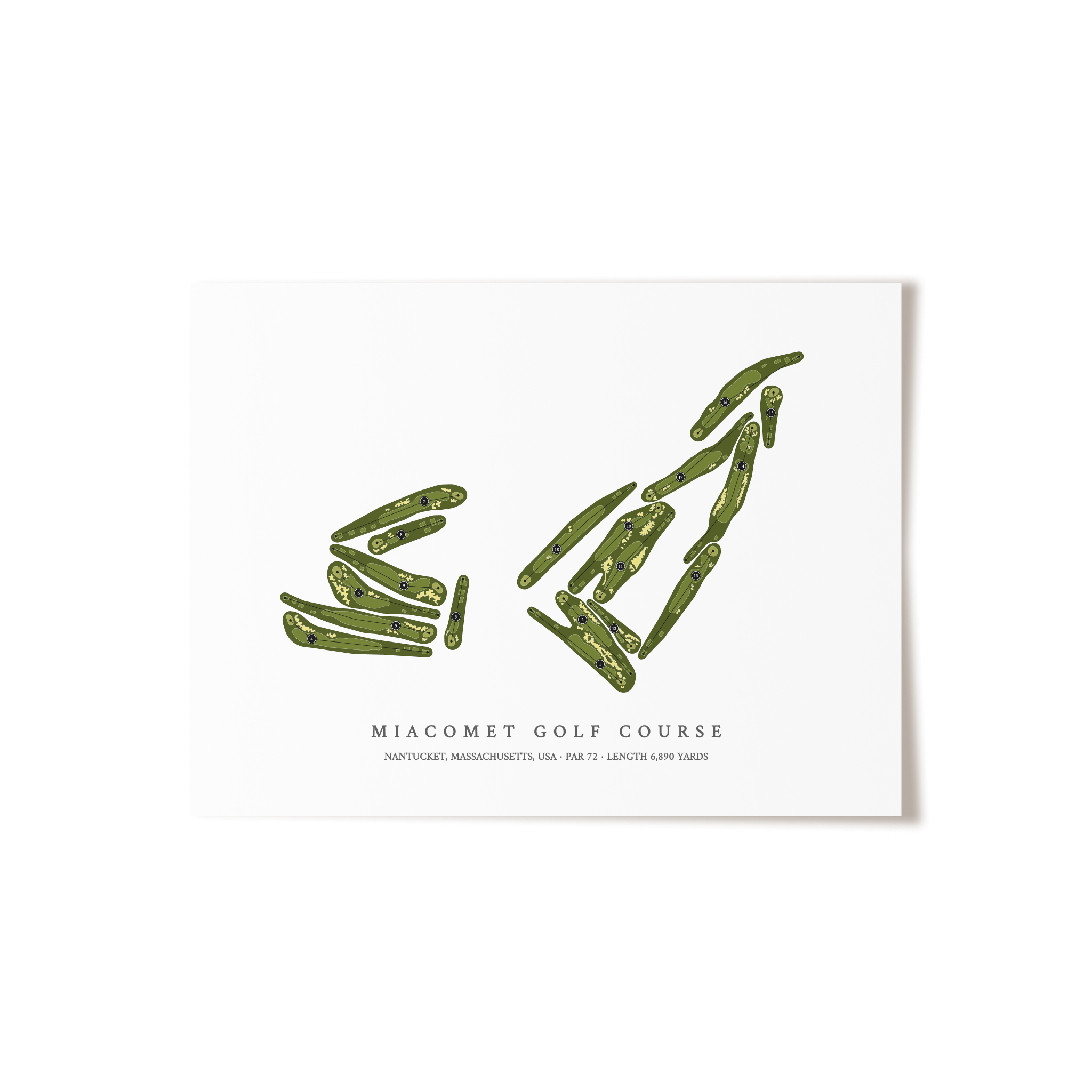 Miacomet Golf Course | Golf Course Map | Unframed 