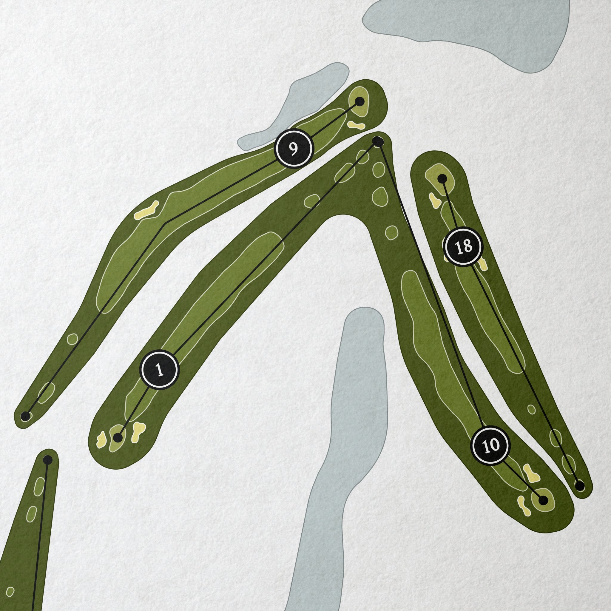 Michaywe Pines Golf Course | Golf Course Print | Close Up 