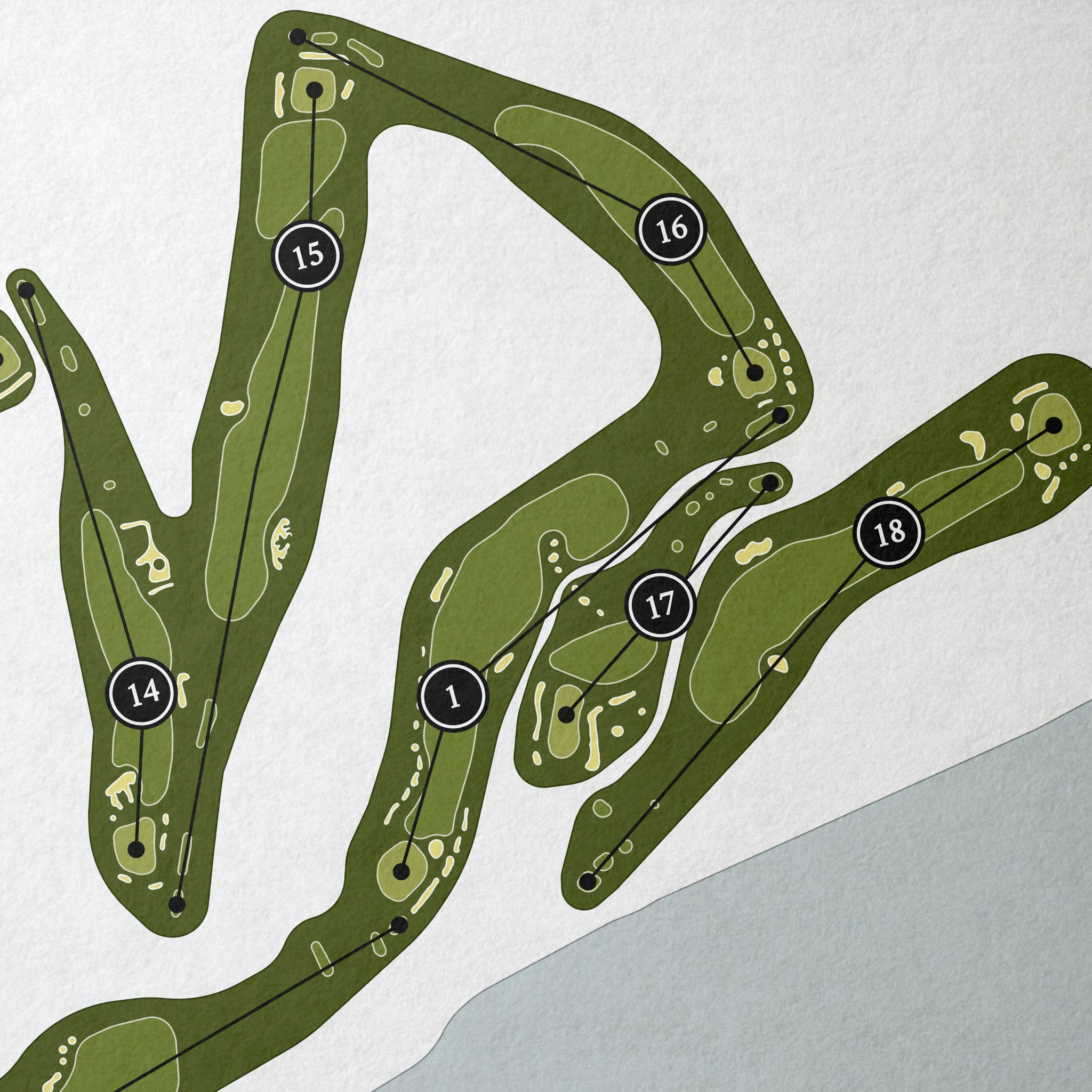 Mid Ocean Club | Golf Course Map | Close Up