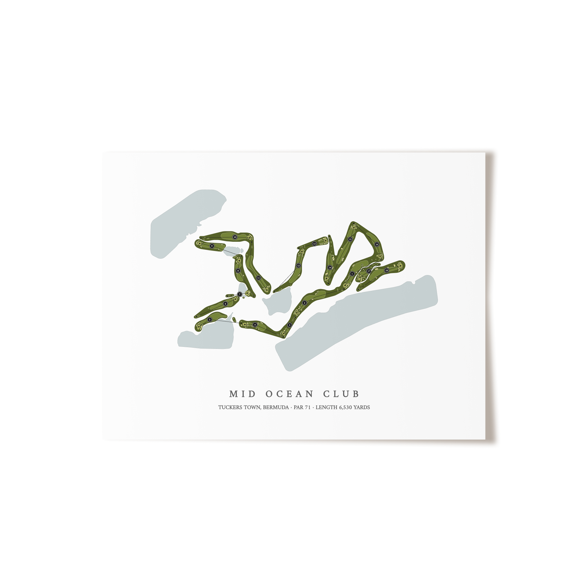 Mid Ocean Club | Golf Course Map | Unframed