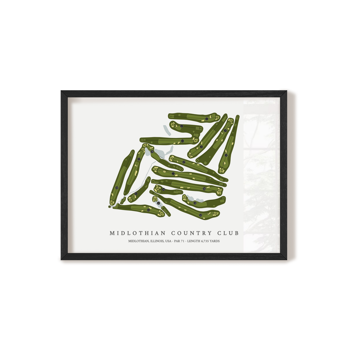 Midlothian Country Club | Golf Course Map | Black Frame 