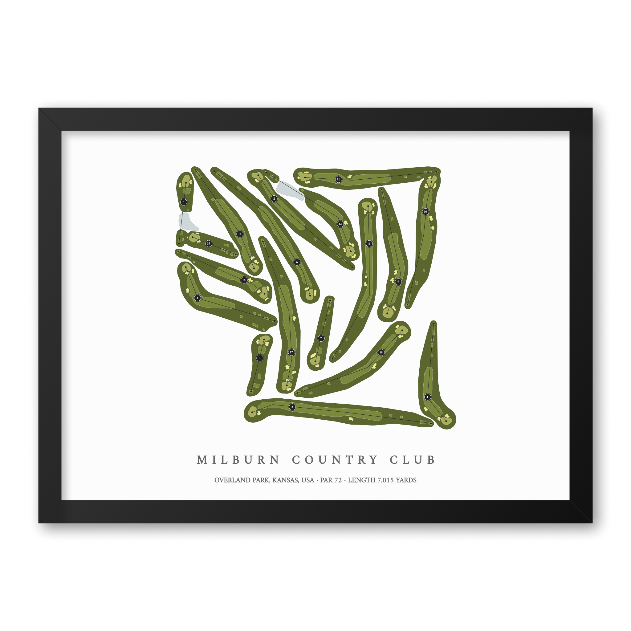 Milburn Country Club | Golf Course Print | Black Frame