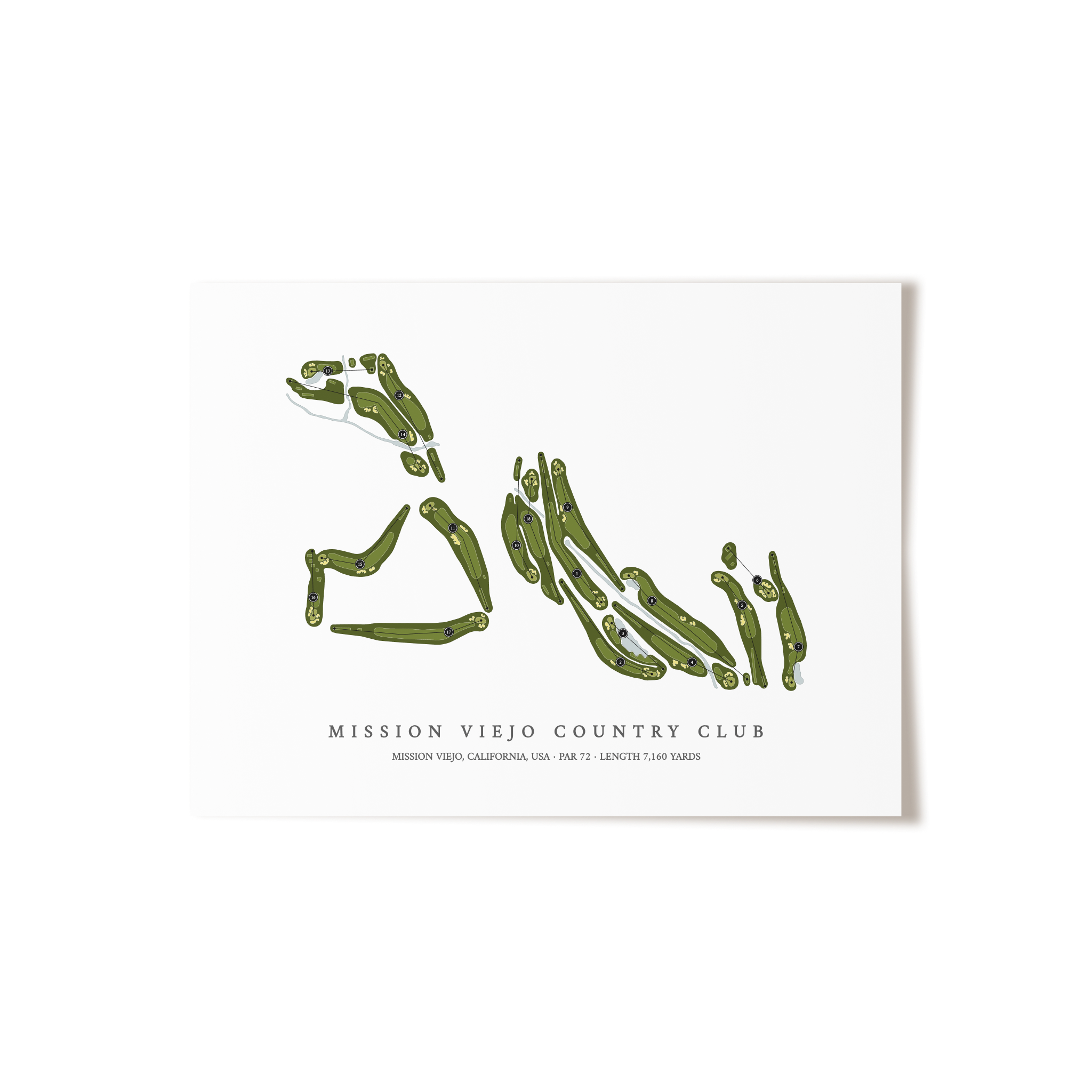 Mission Viejo Country Club | Golf Course Map | Unframed 