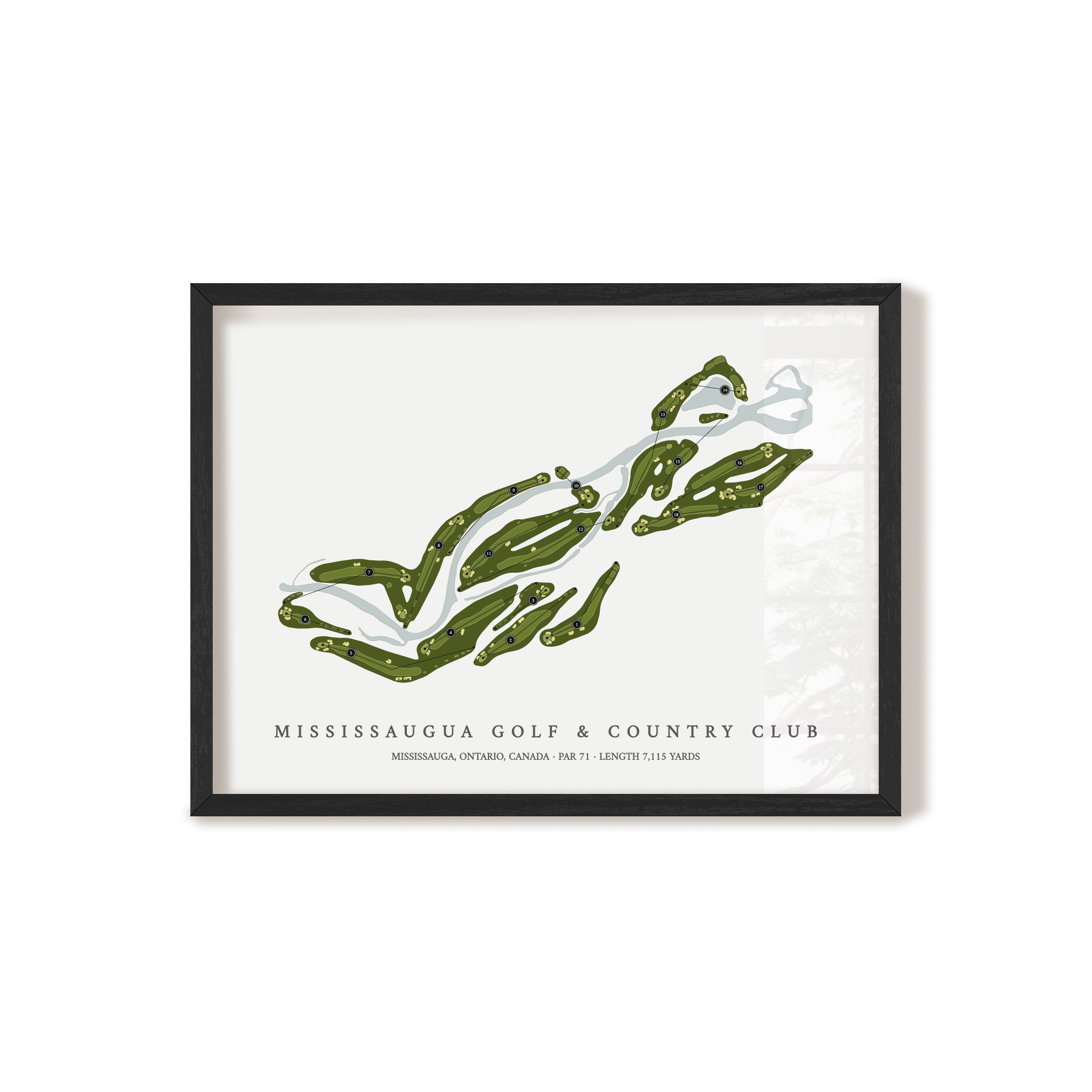 Mississaugua Golf & Country Club | Golf Course Map | Black Frame 