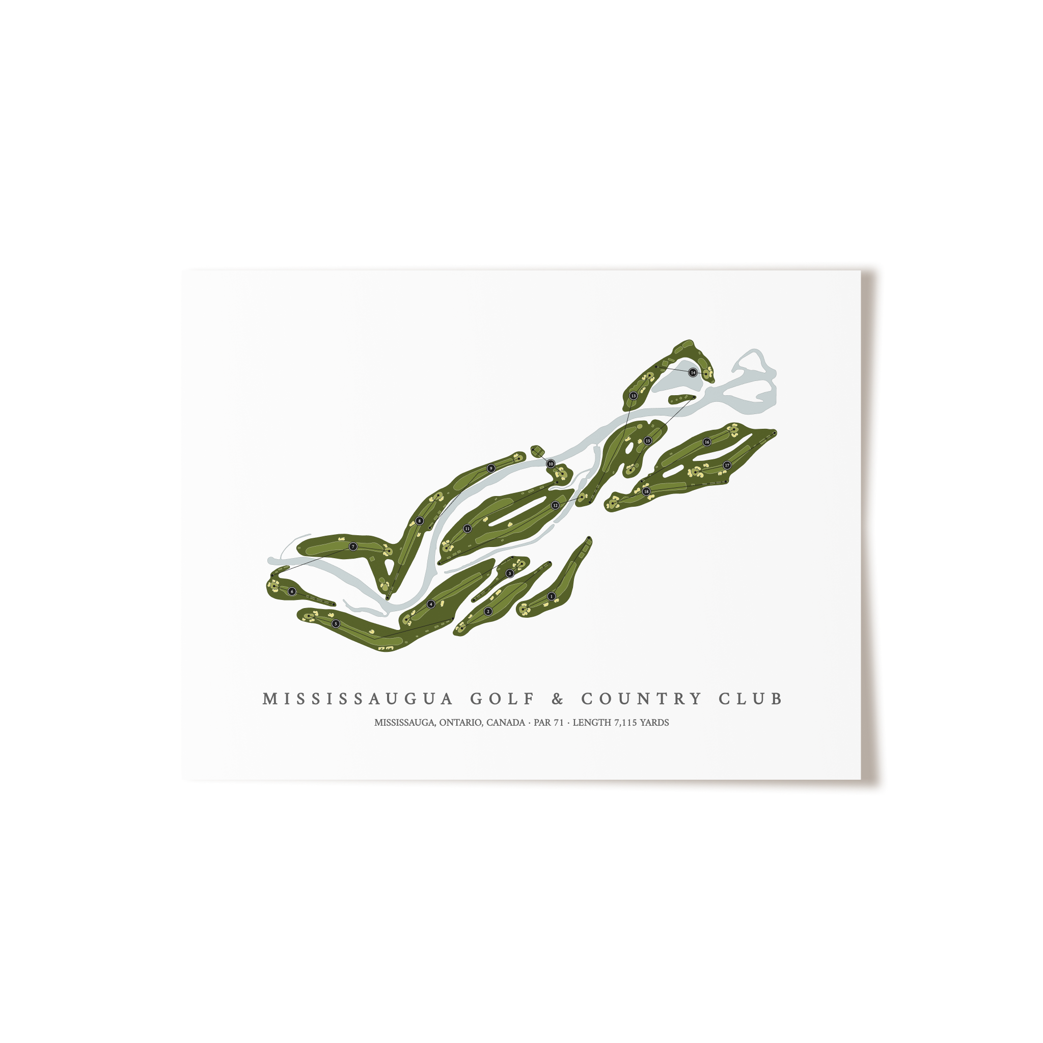 Mississaugua Golf & Country Club | Golf Course Map | Unframed 
