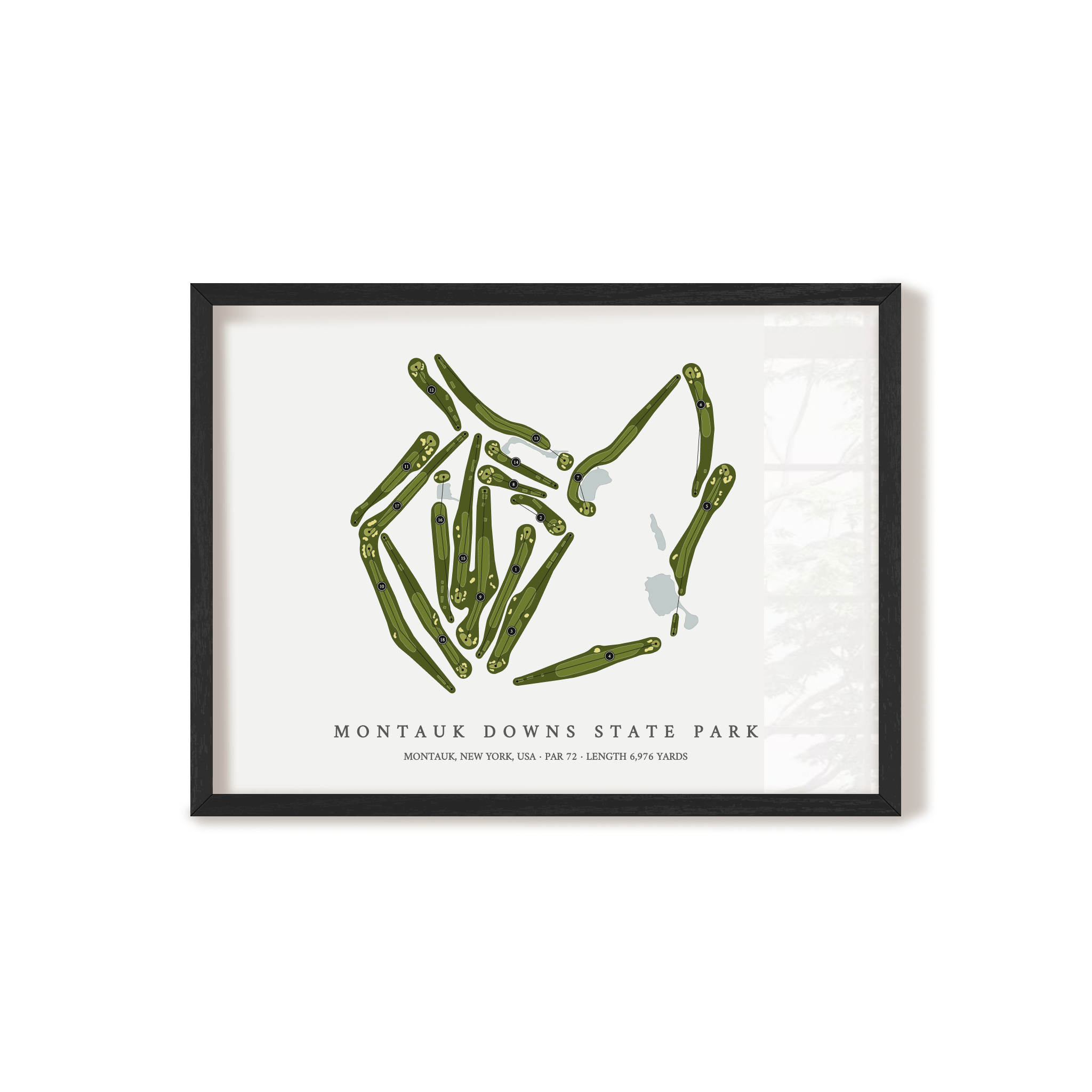 Montauk Downs State Park | Golf Course Map | Black Frame 