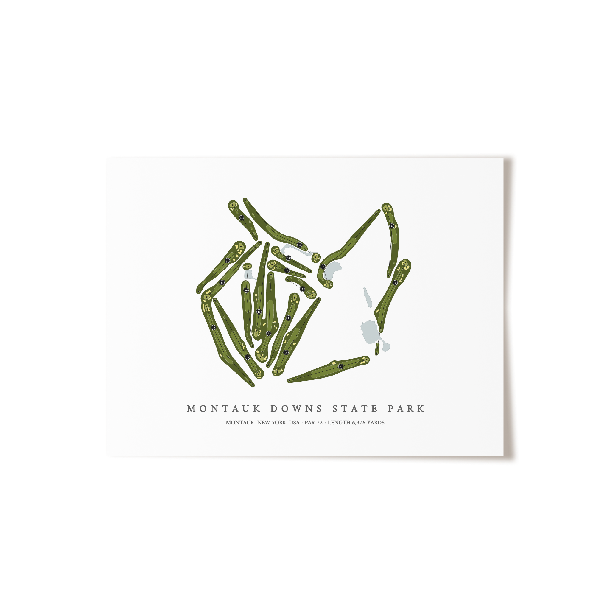 Montauk Downs State Park | Golf Course Map | Unframed 