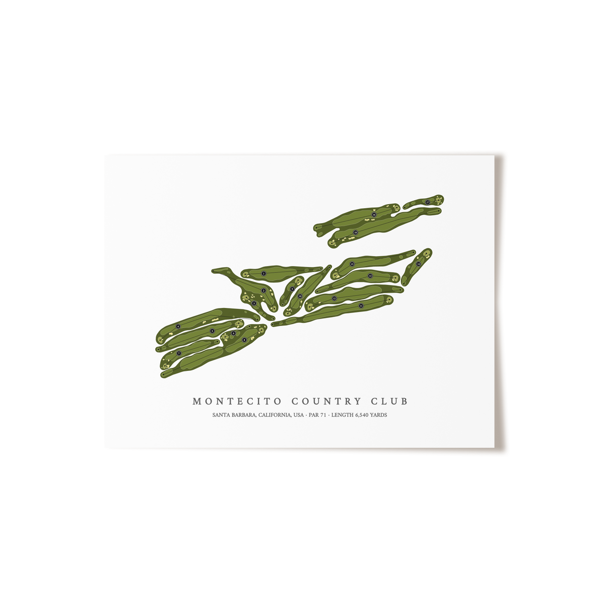 Montecito Country Club | Golf Course Map | Unframed