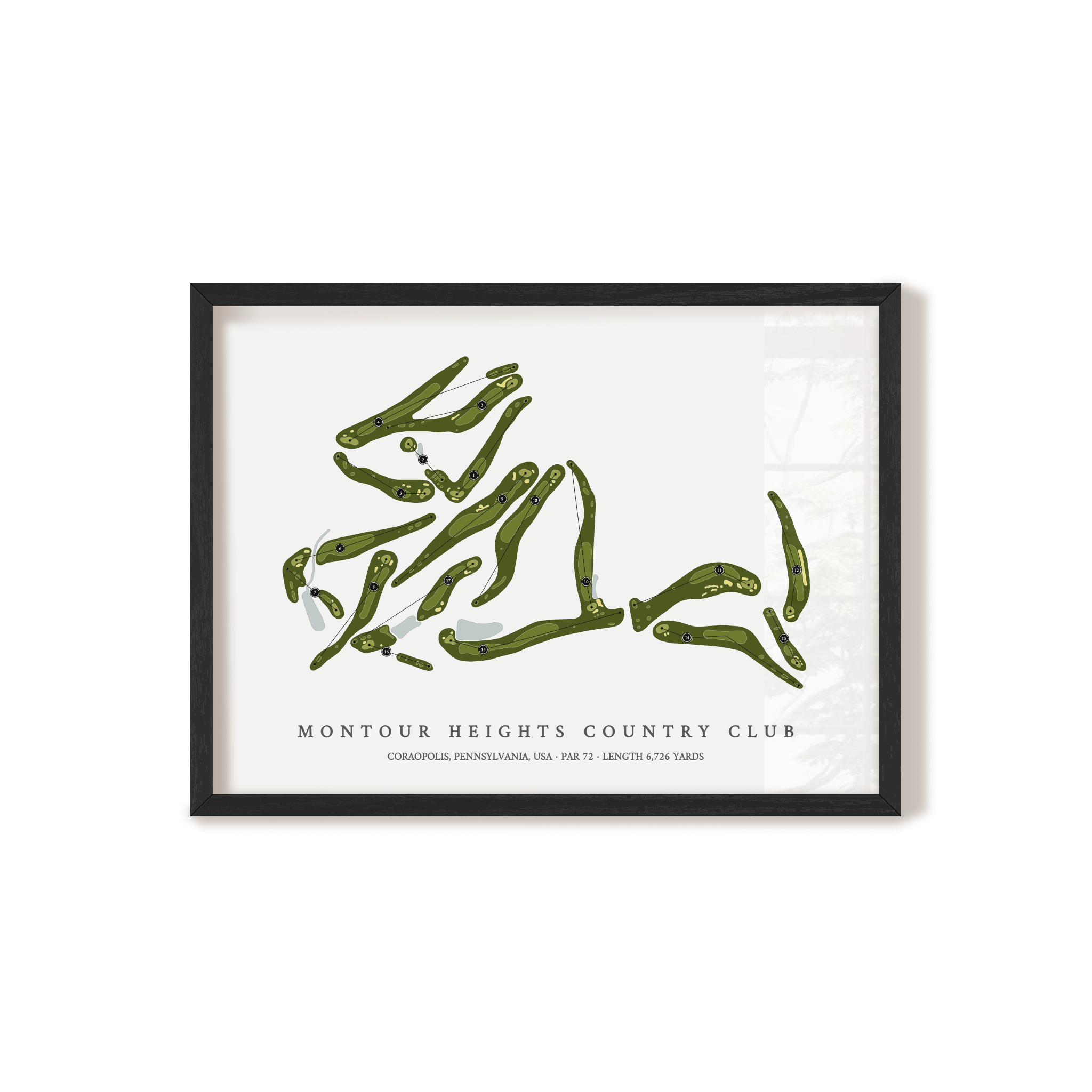 Montour Heights Country Club | Golf Course Print | Black Frame