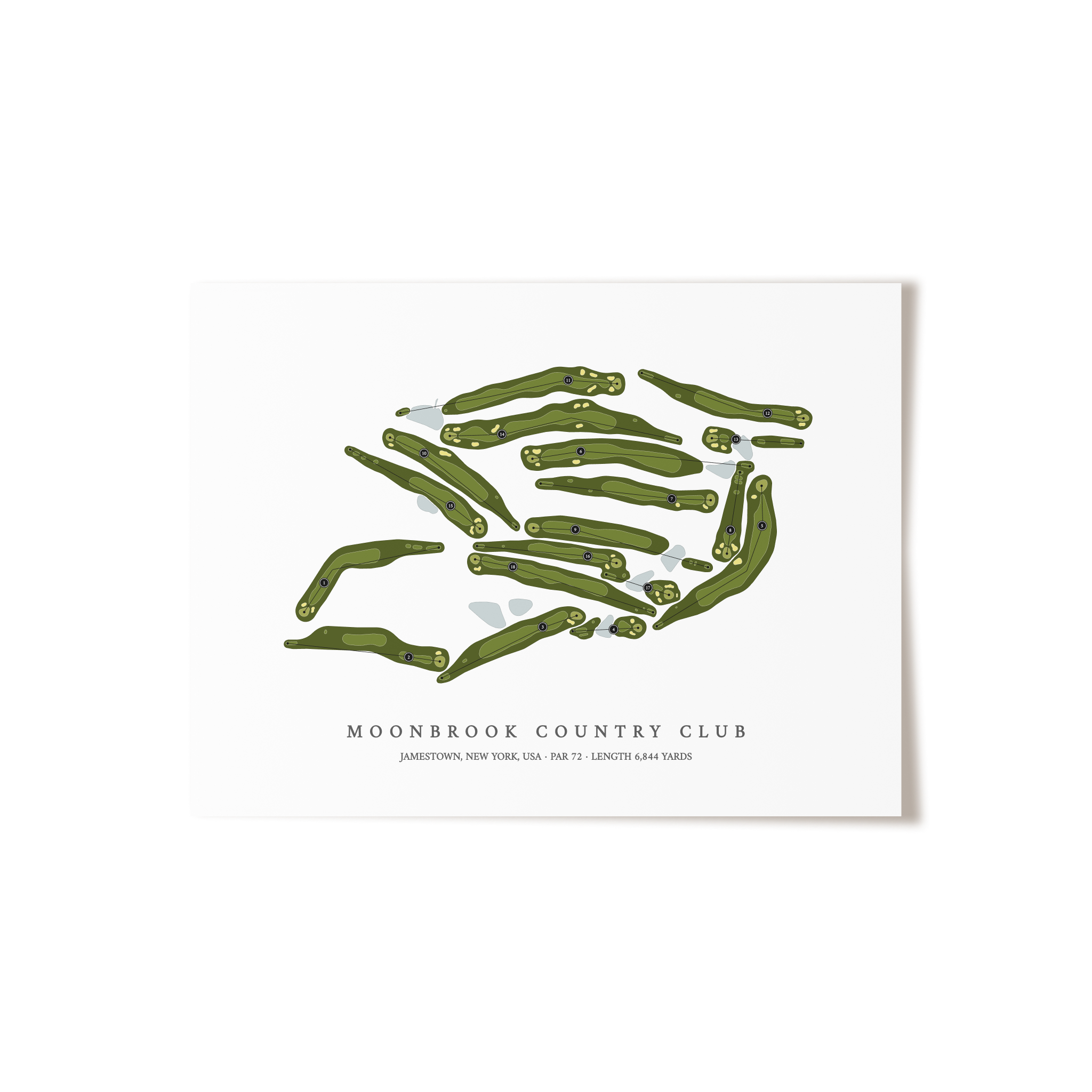 Moonbrook Country Club | Golf Course Map | Unframed 