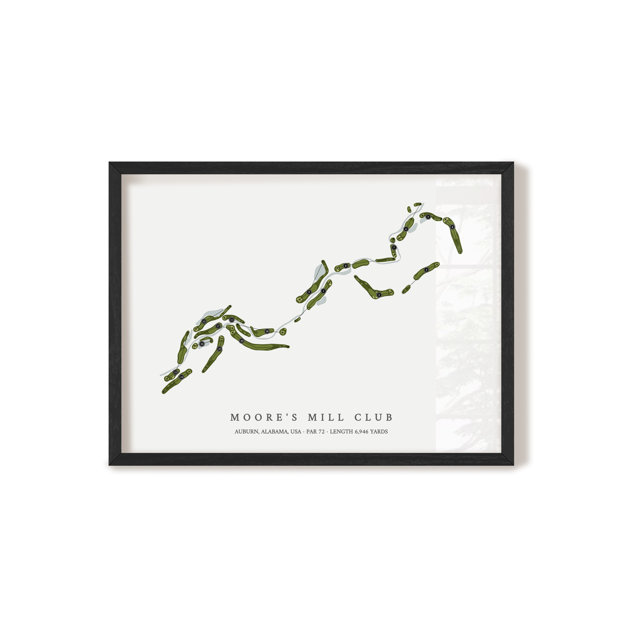 Moore's Mill Club | Golf Course Map | Black Frame 