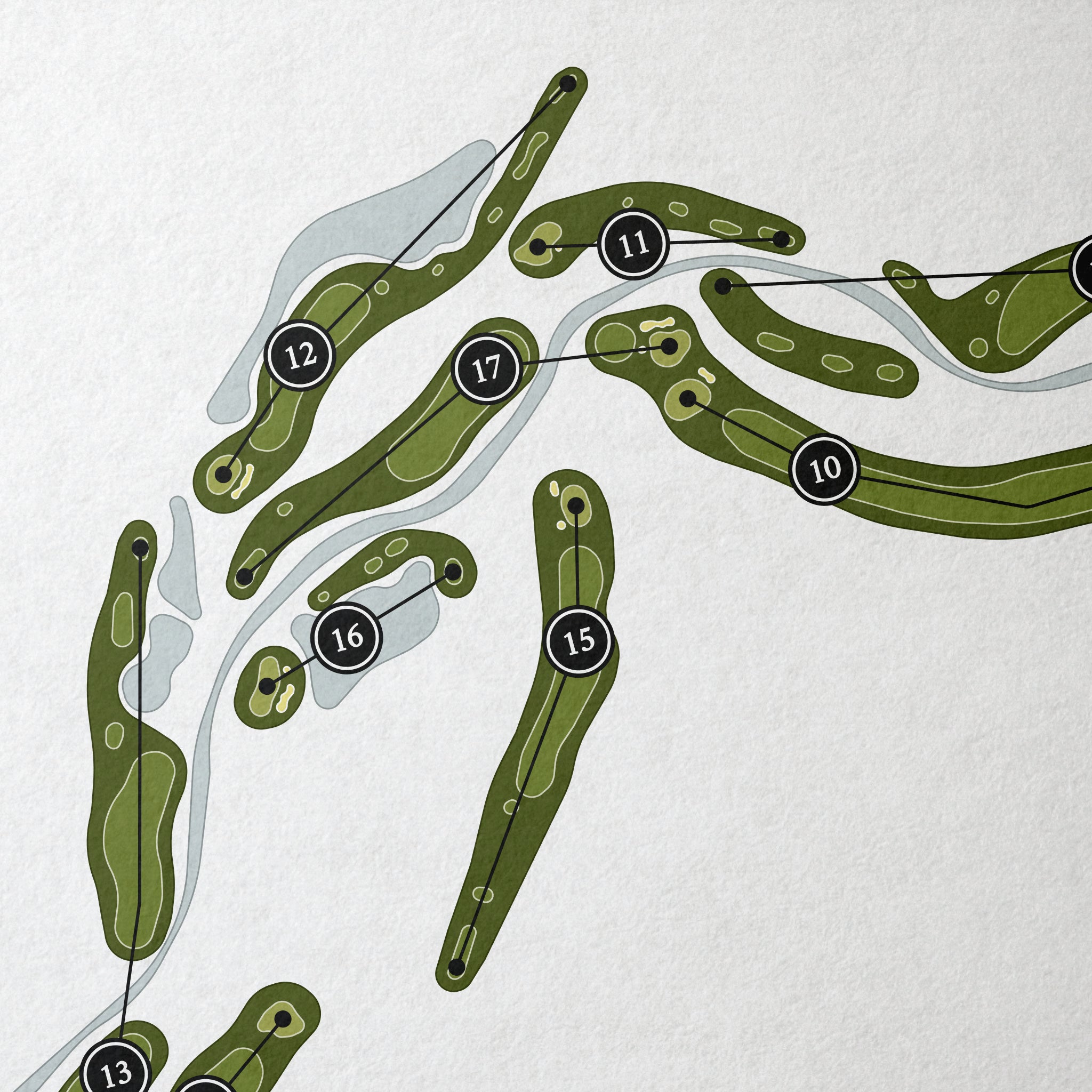 Moore's Mill Club | Golf Course Map | Close Up 