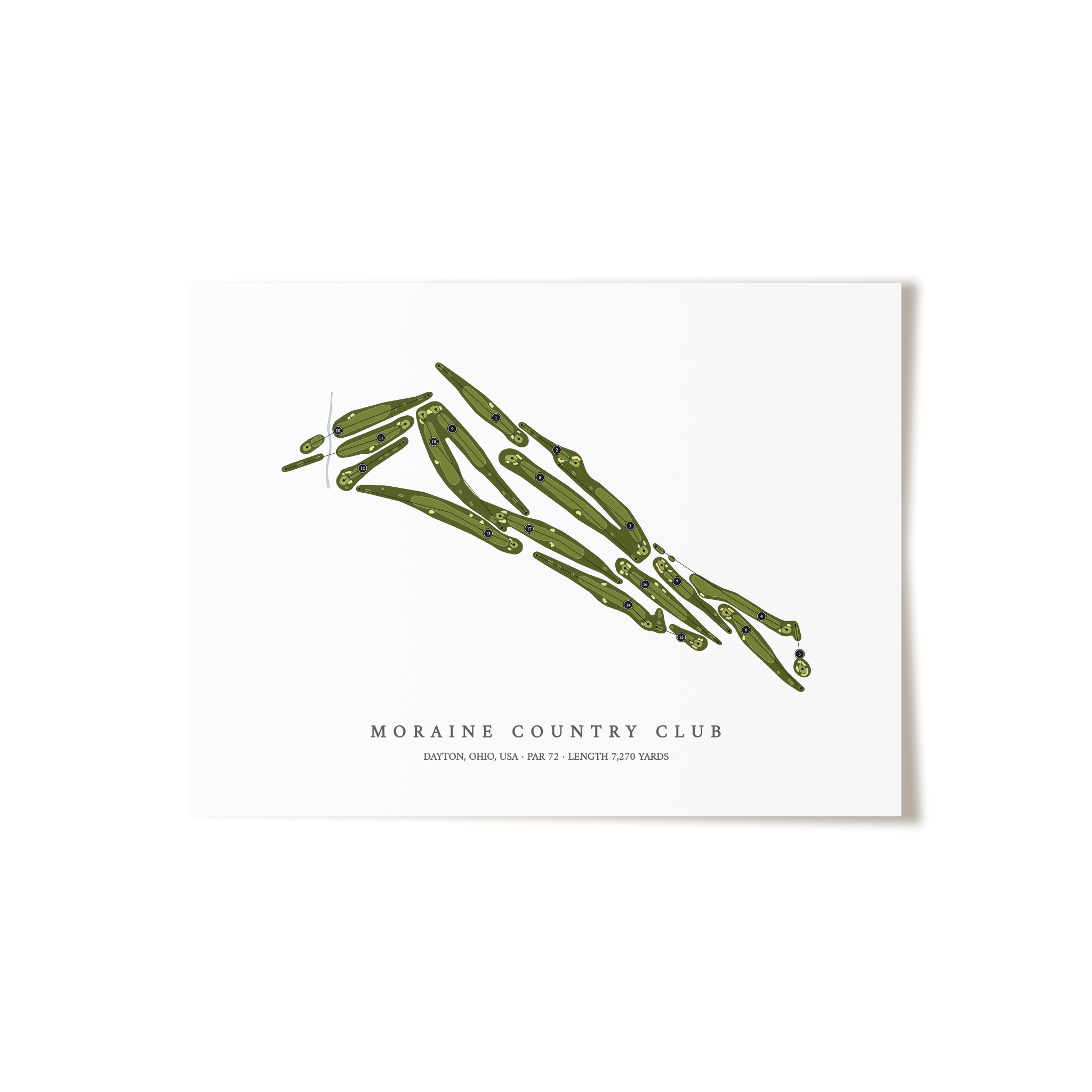 Moraine Country Club | Golf Course Map | Unframed 