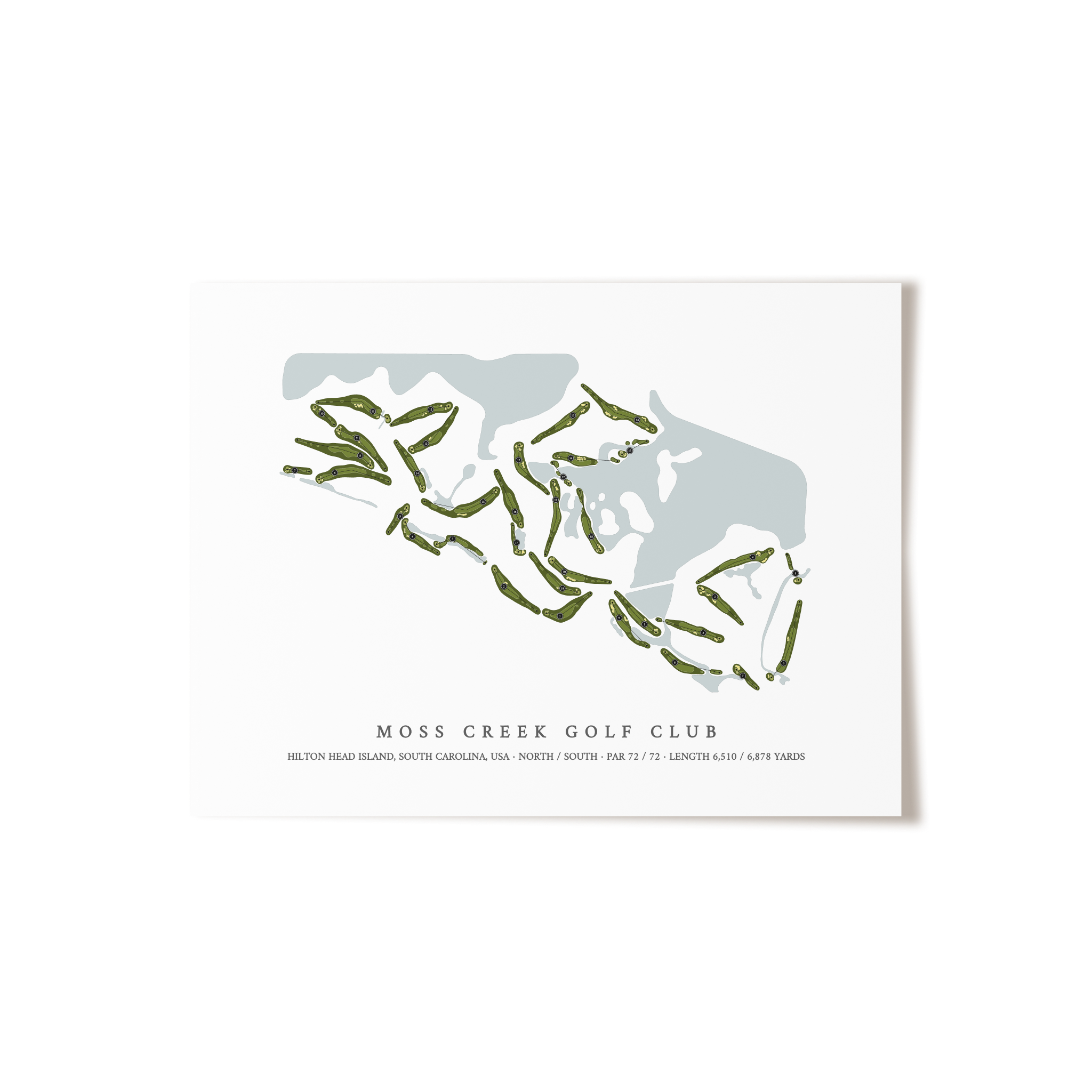 Moss Creek Golf Club | Golf Course Map | Unframed 