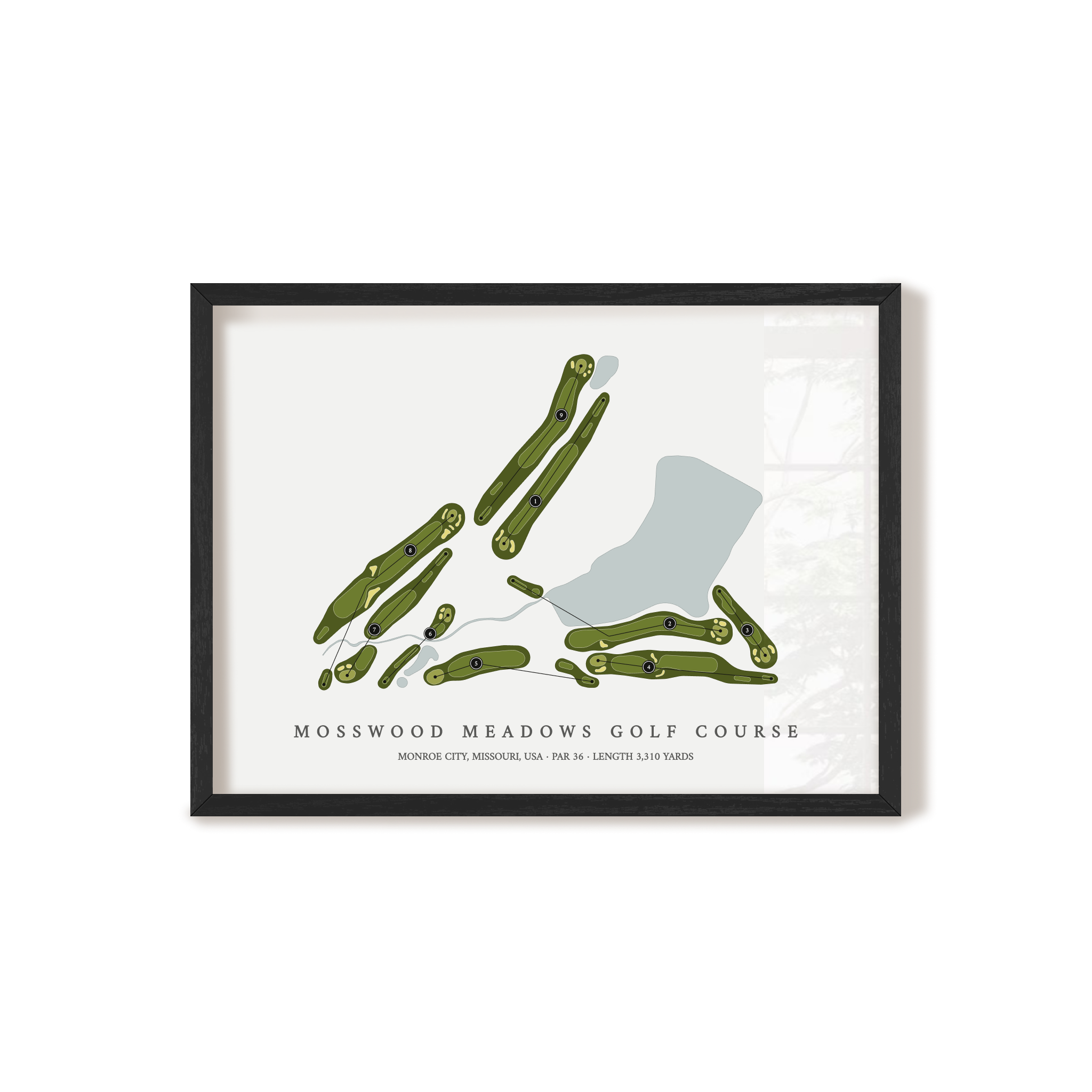 Mosswood Meadows Golf Course | Golf Course Map | Black Frame 