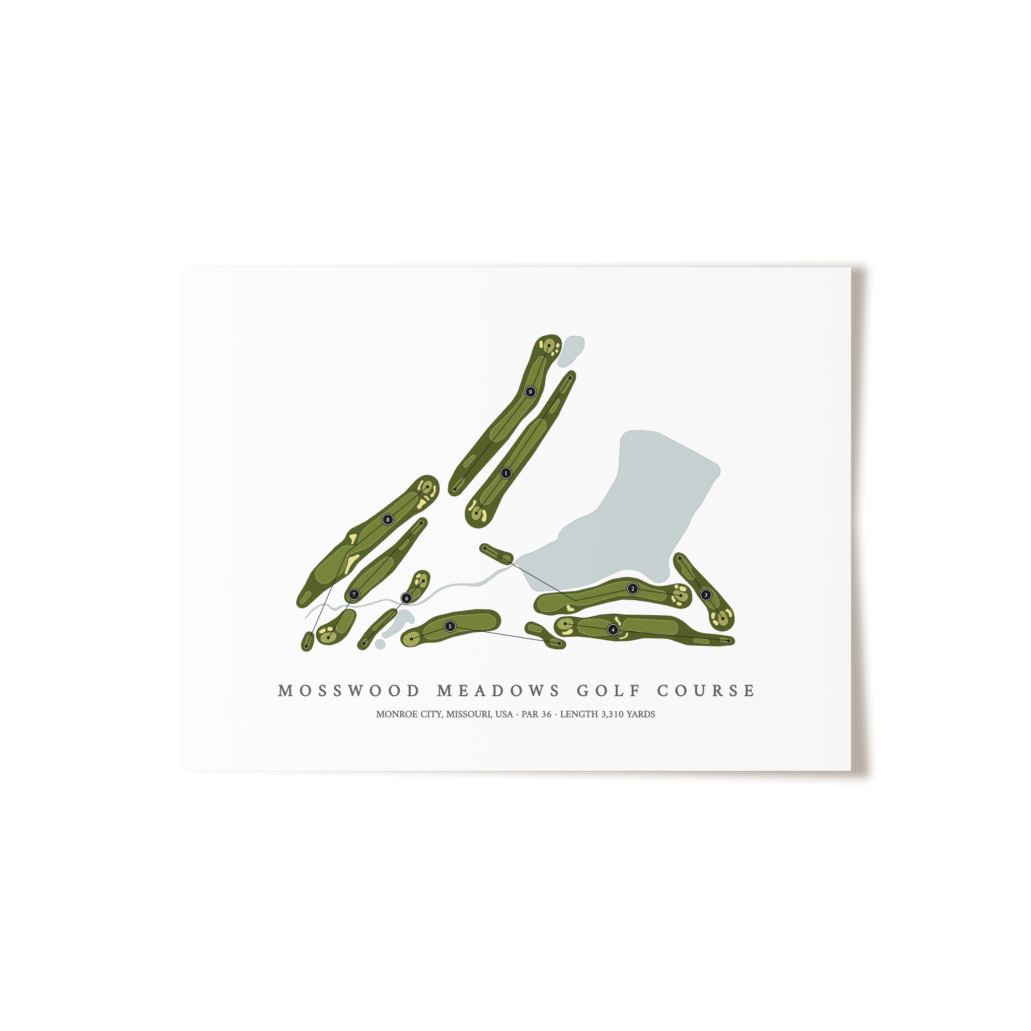 Mosswood Meadows Golf Course | Golf Course Map | Unframed 