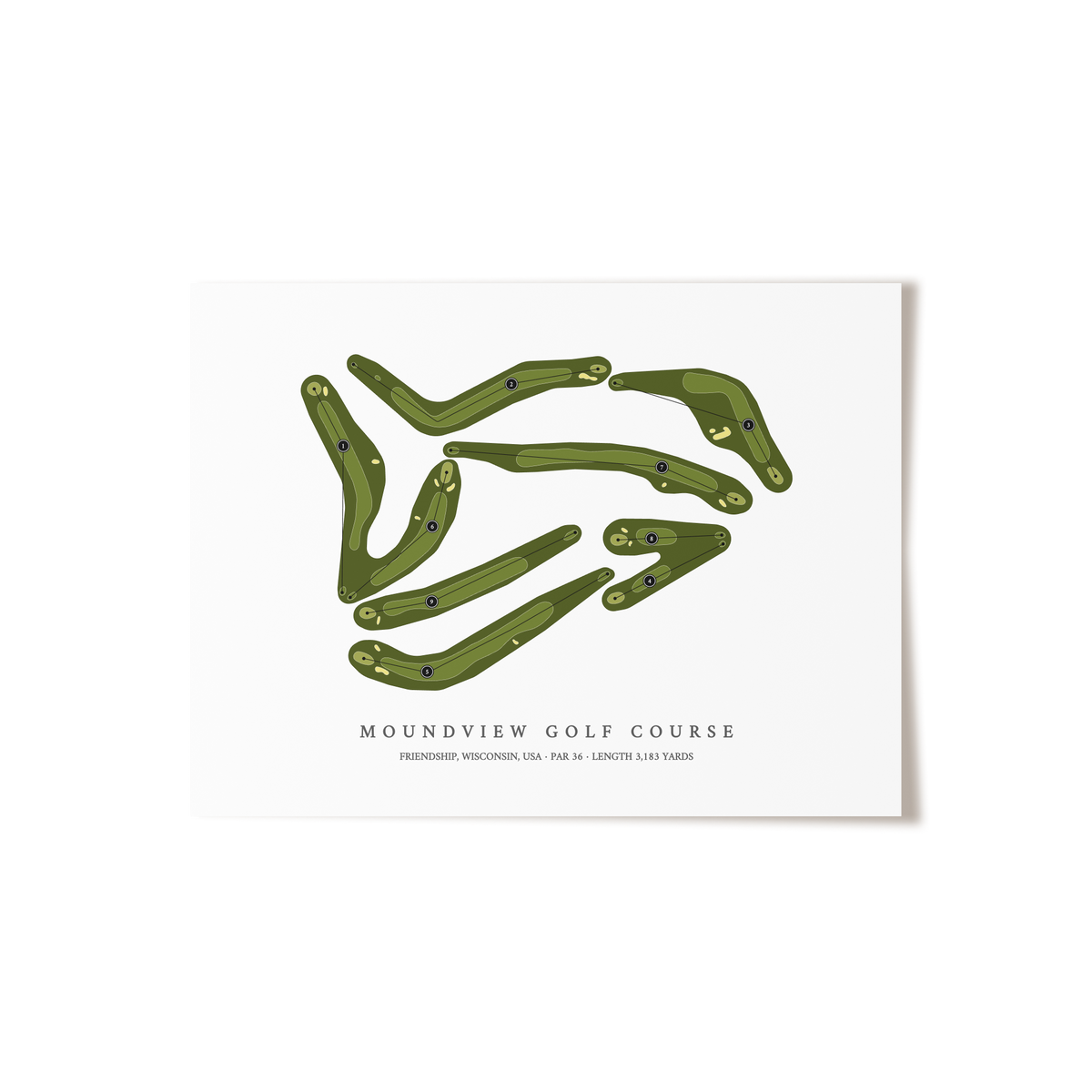 MoundView Golf Course | Golf Course Map | Unframed