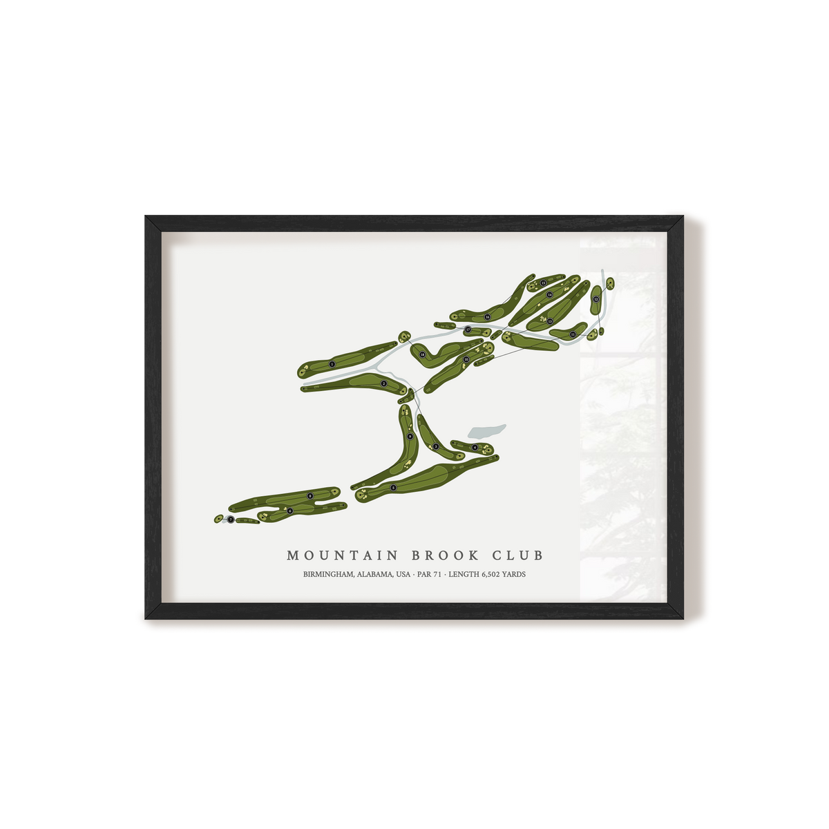 Mountain Brook Club | Golf Course Map | Black Frame 